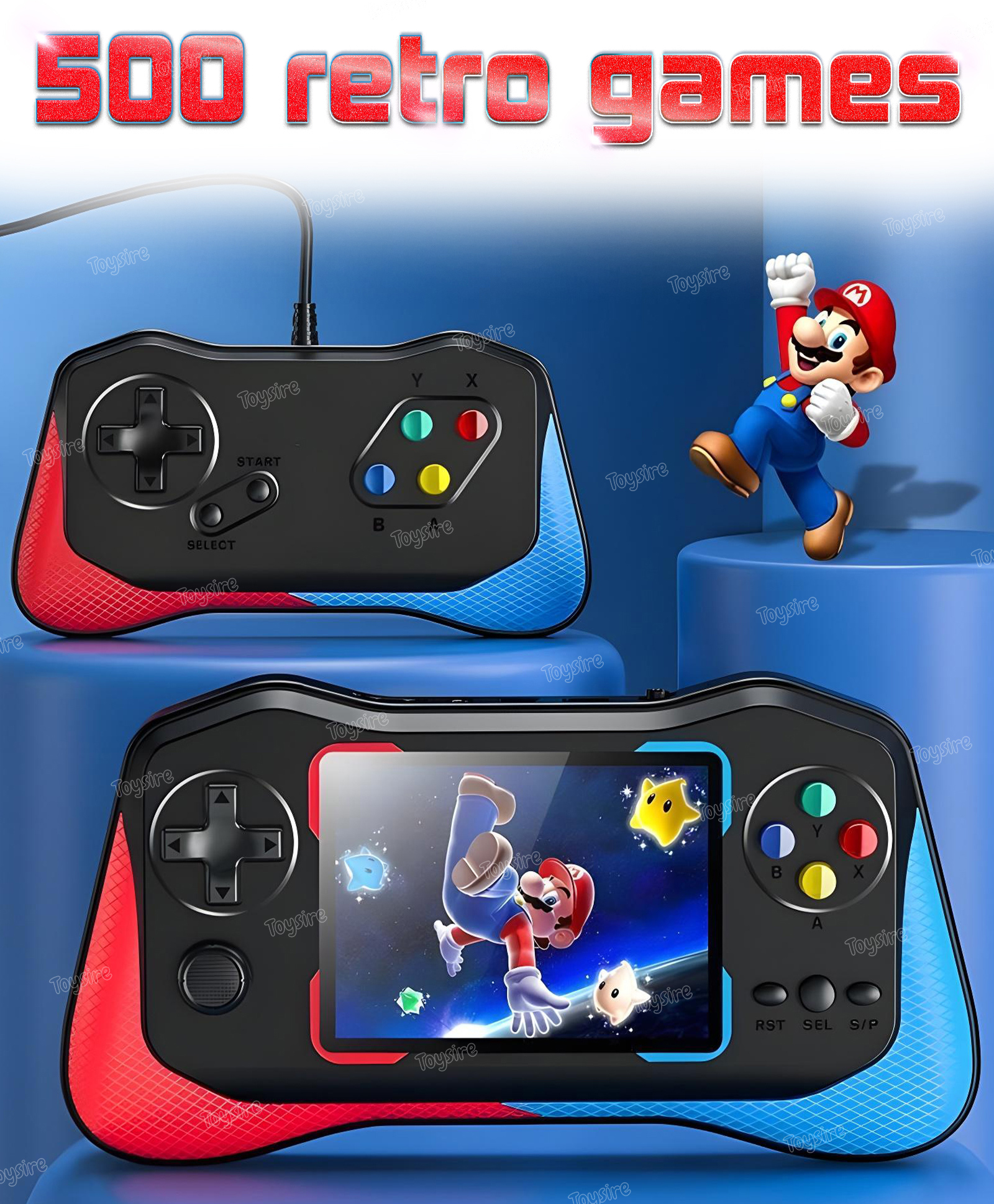 Toysire Handheld Video Game Console Retro Mini Game with 400 Classic Sup Game TV Compatible for Kids Rechargeable-image-2