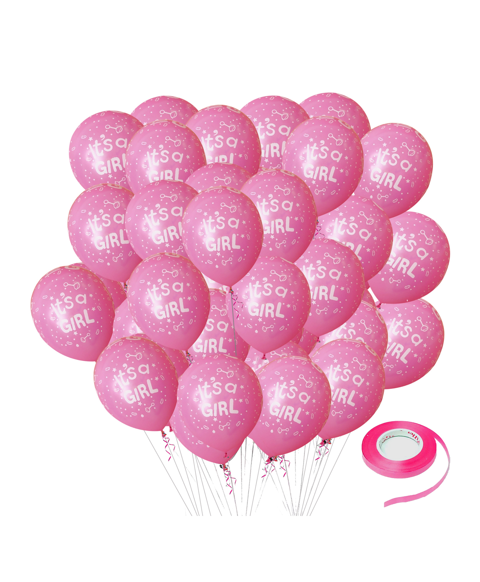 Zyozi Its A Girl Printed Pink Balloons For Baby Girl Birthday, Baby Shower Decorations (PACK OF 101)-image-19