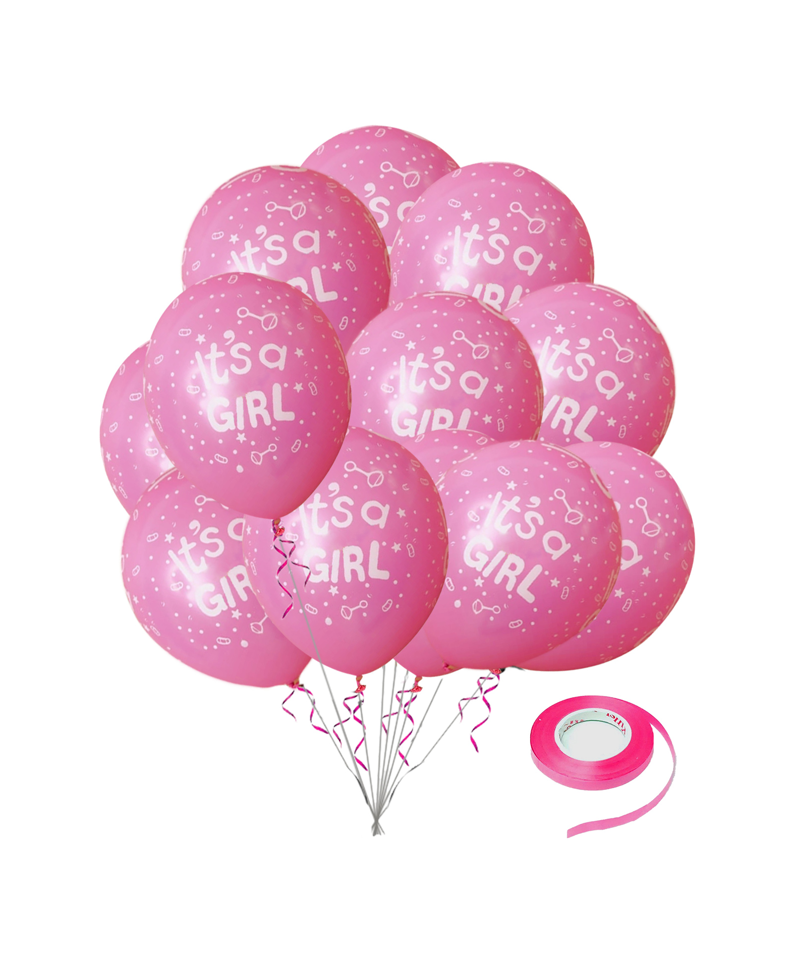 Zyozi Its A Girl Printed Pink Balloons For Baby Girl Birthday /Baby Shower Decorations Kit (PACK OF 31)-image-18