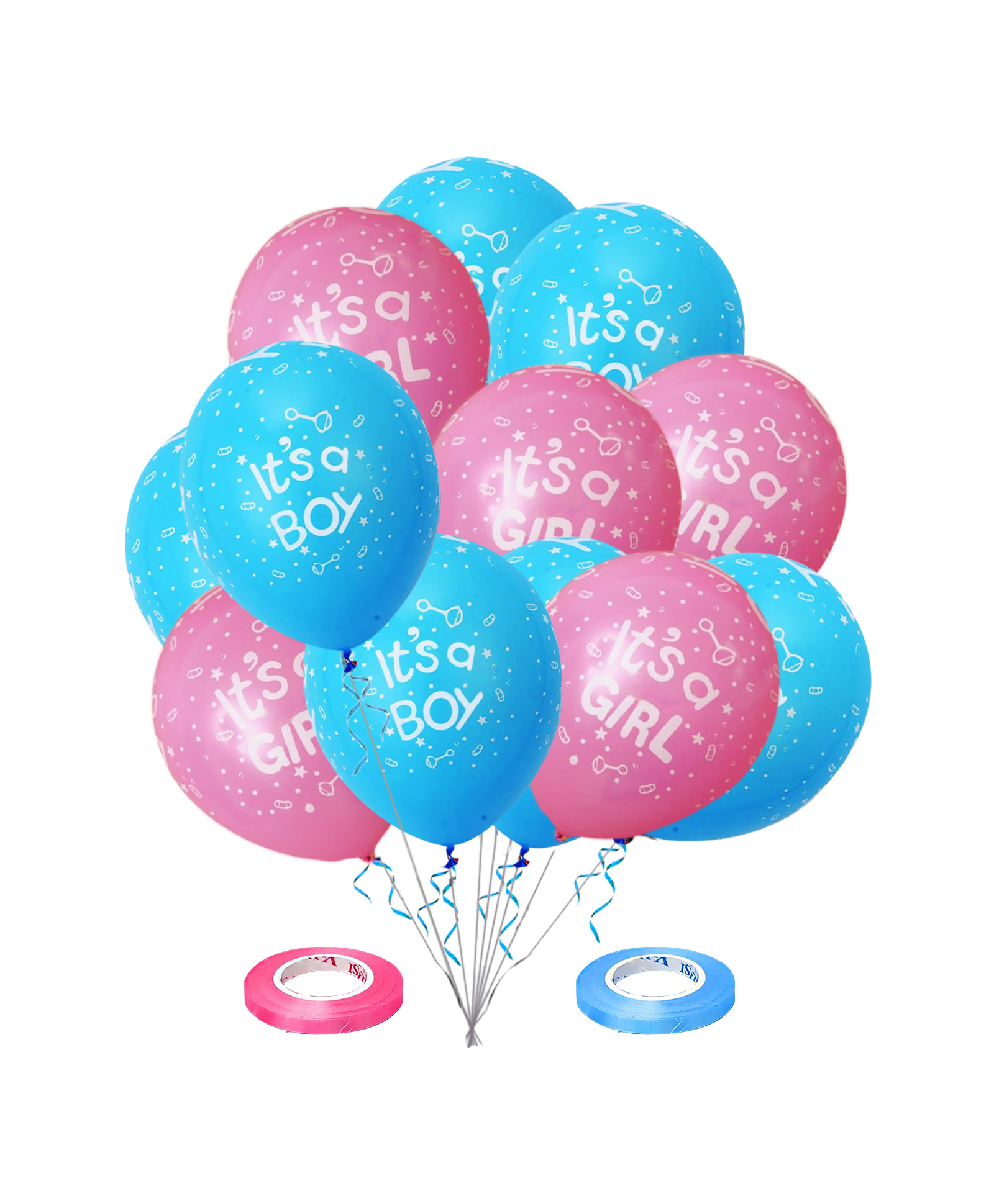 Zyozi Its A Boy & Its A Girl Printed Pink Blue Balloons, Baby Shower Decorations Balloons Combo (PACK OF 27)-image-14
