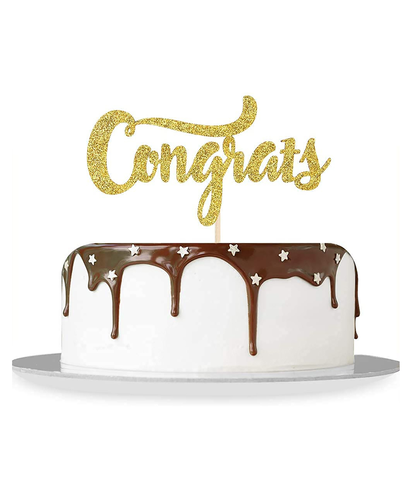 Zyozi Gold Glitter Congrats Cake Topper Congrats Grad Class of 2021 2020 Congratulations Party Decorations-picture-17