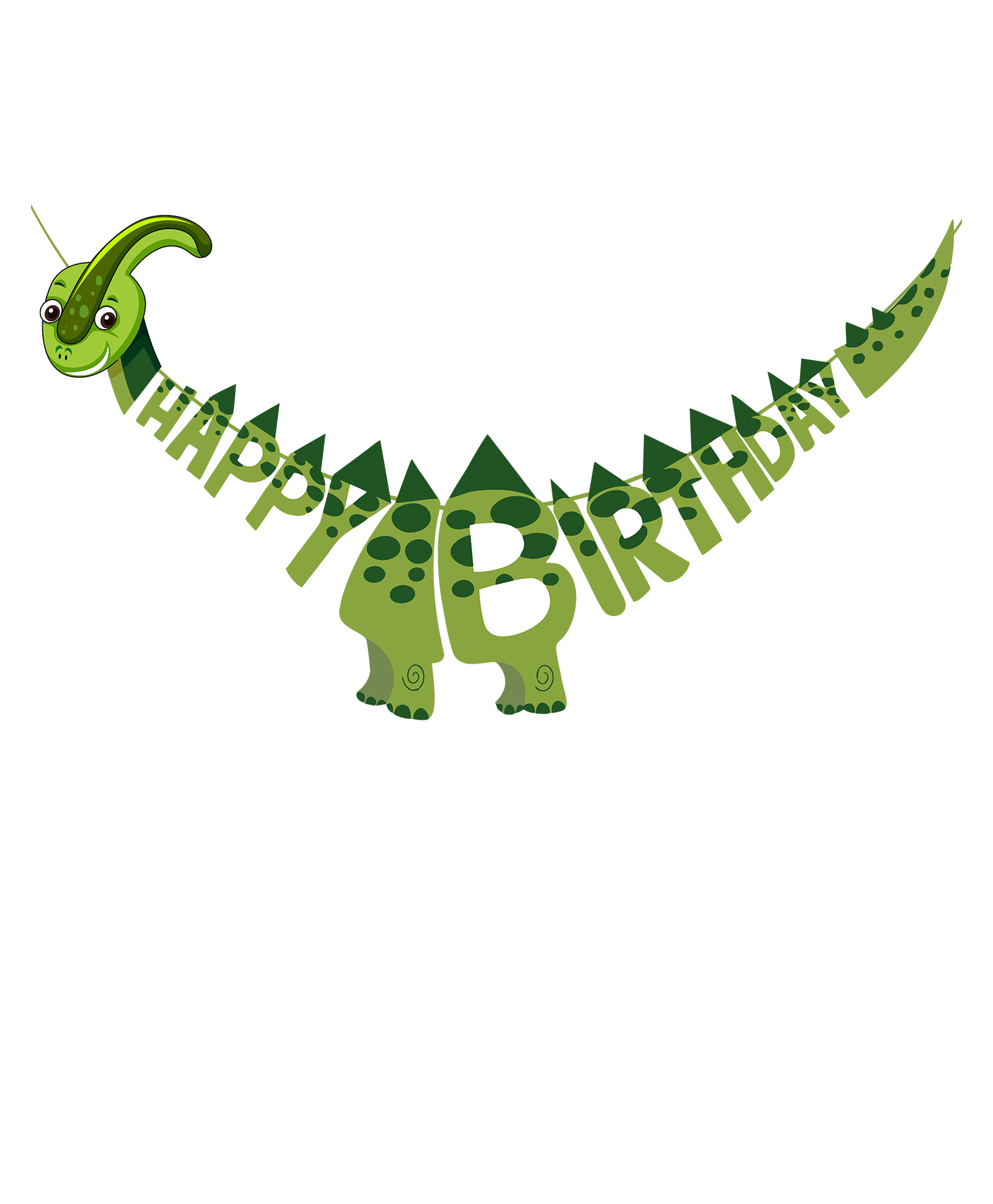 Zyozi Green Color Dinosaur HAPPY BIRTHDAY Banner Dinosaur Birthday Party Decorations for Boys Kids-image-2