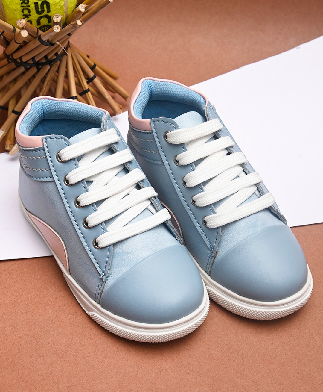 Stefens Synthetic Self Designed Sneakers - Sky Blue-image-3