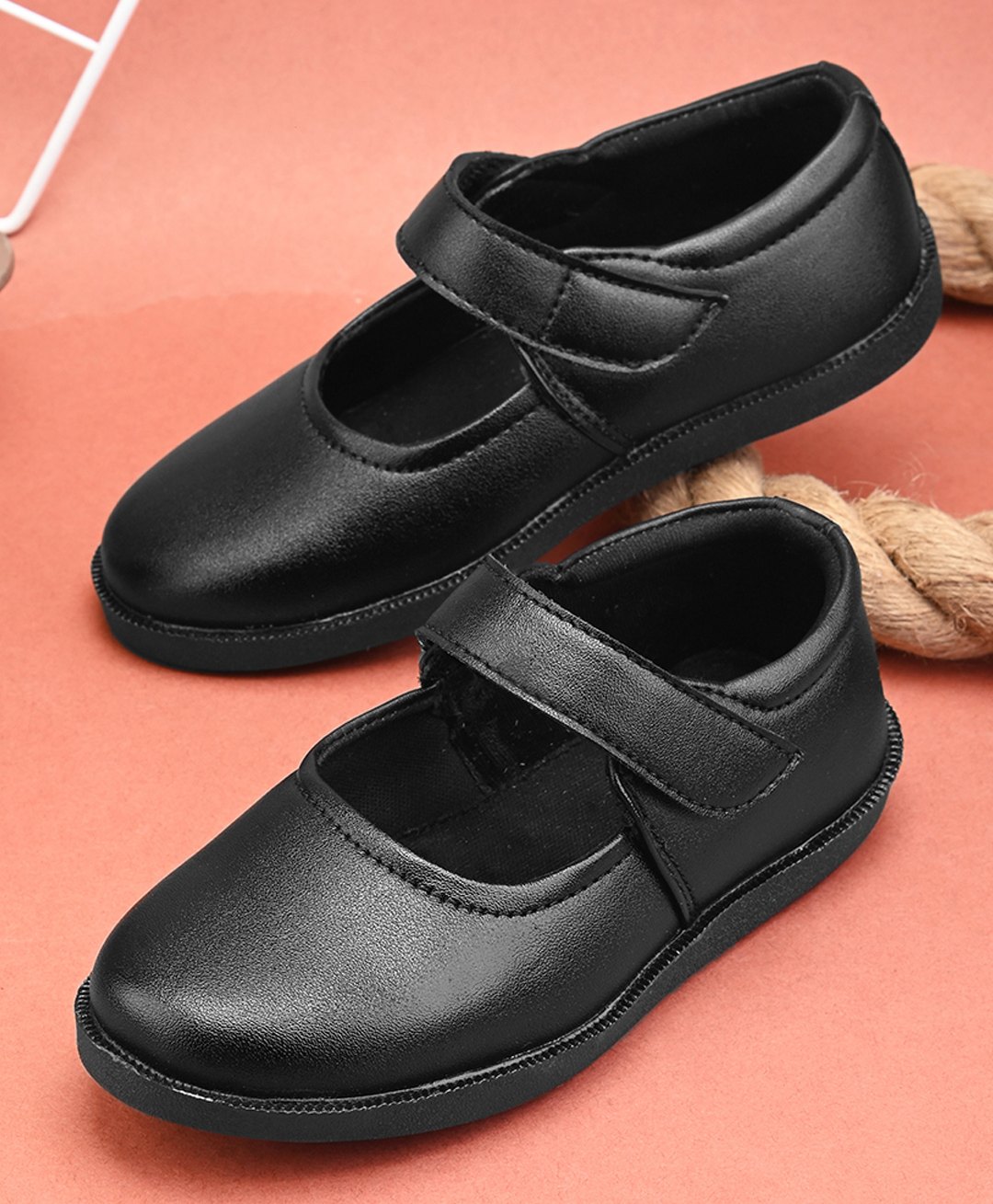Stefens Matte  Finished School Shoes -  Black