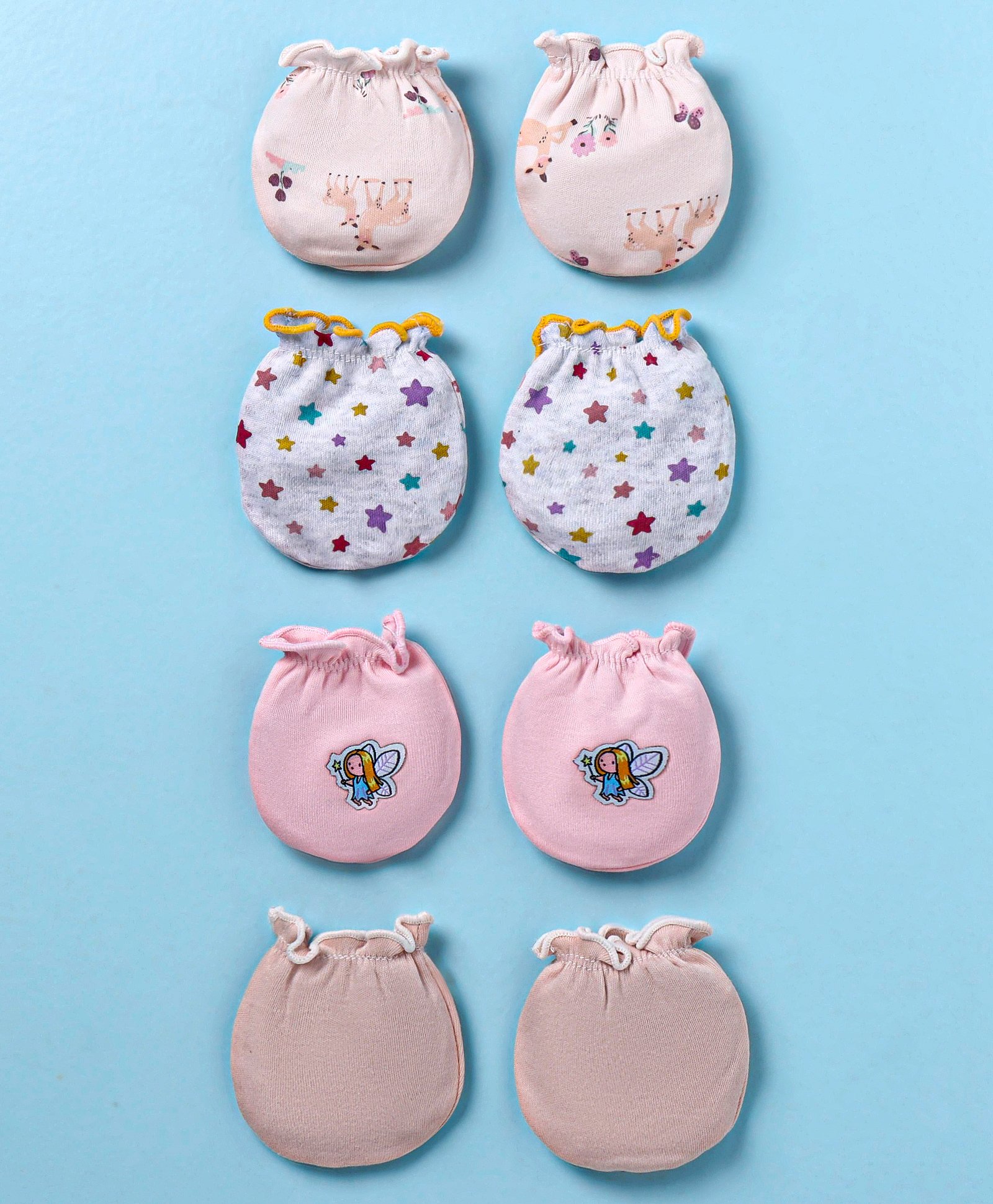 Ben Benny Interlock Kit Pair of Mittens with Deer Star Print & Fairy Patch Pack of 4 - Light Pink & Grey-picture-15