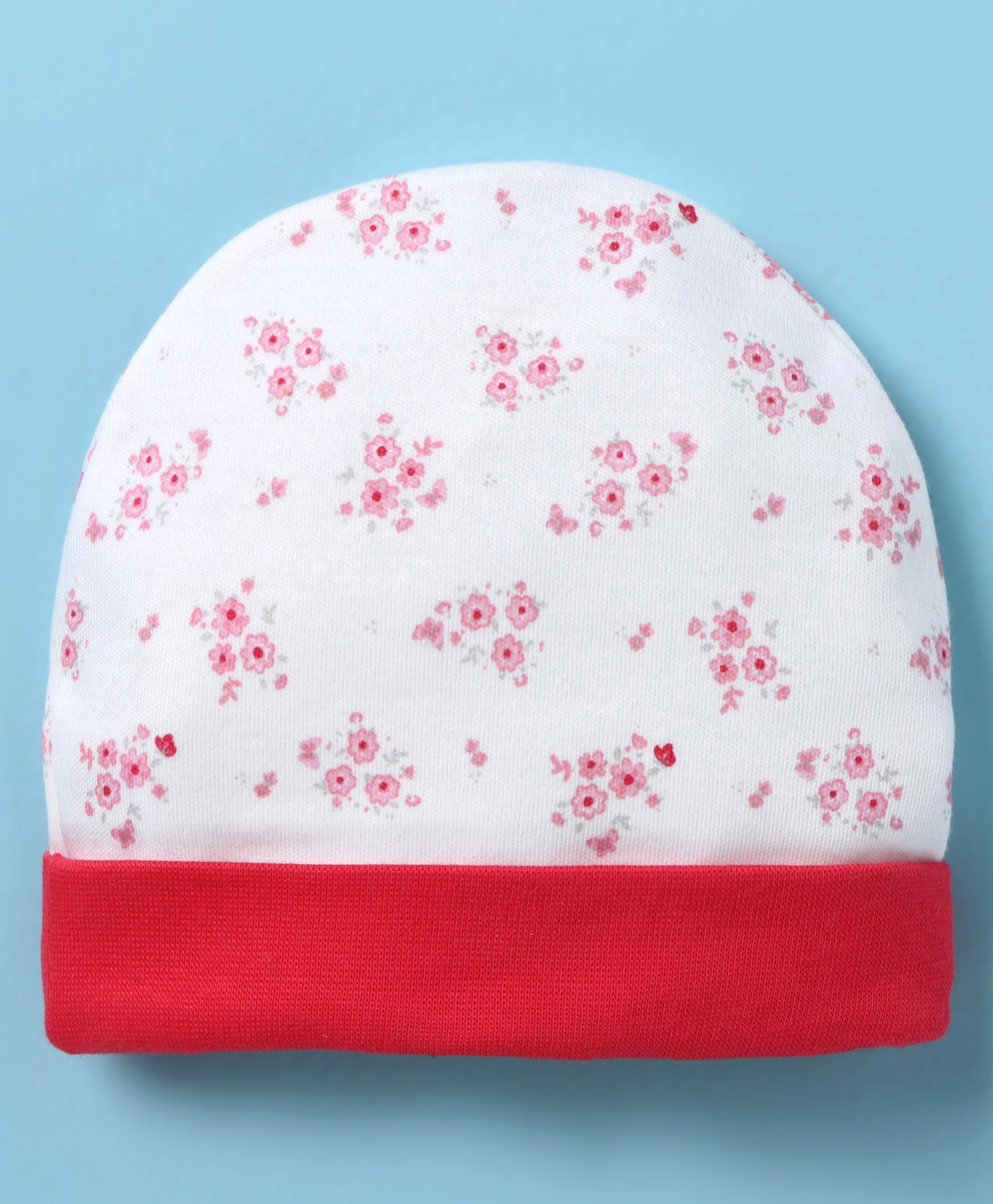 Ben Benny Interlock Knit Floral Printed Cap Red - Diameter 10 cm-image-32