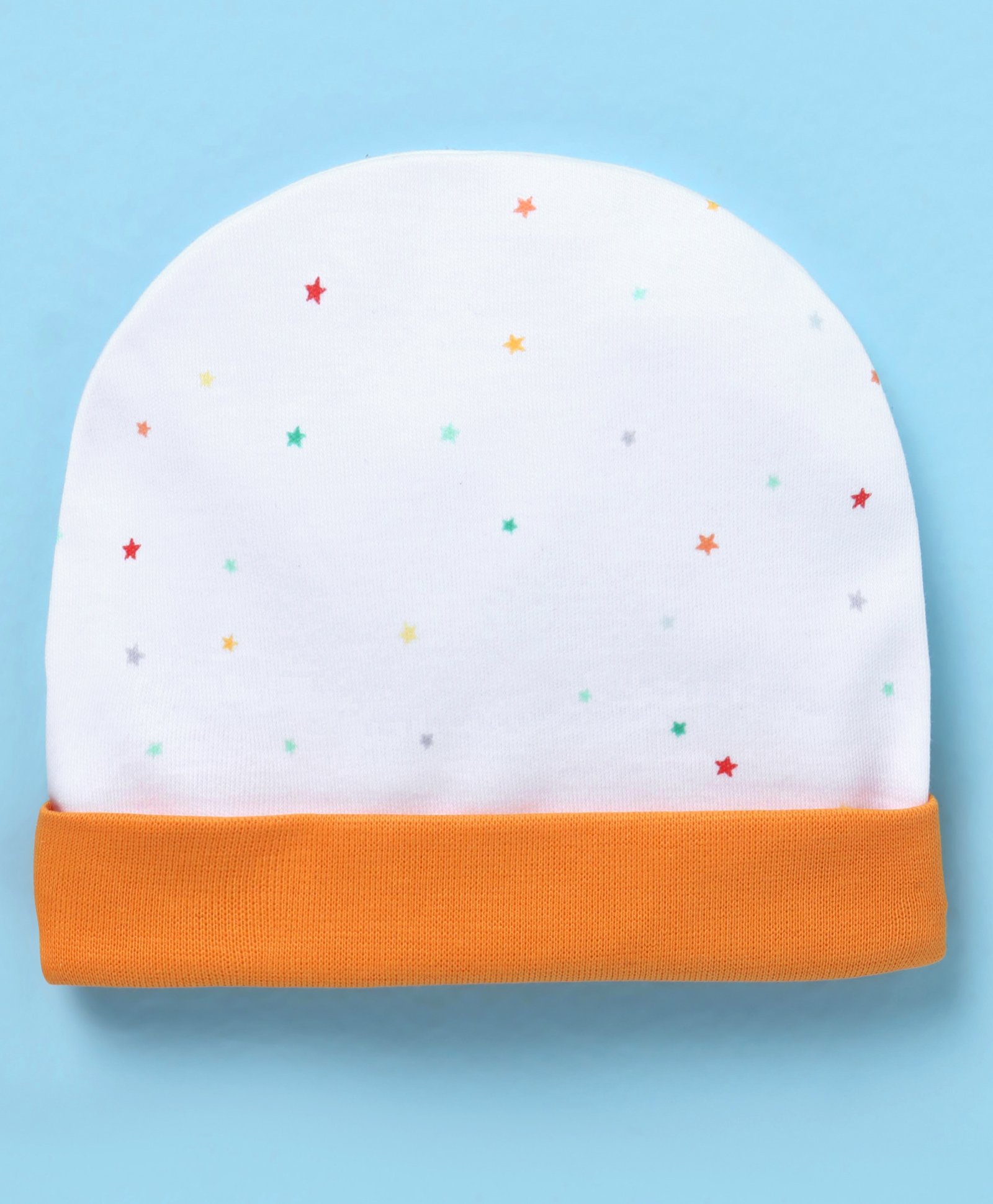 Ben Benny Interlock Baby Cap with Star Print White & Orange - Diameter 8.5 cm-image-24