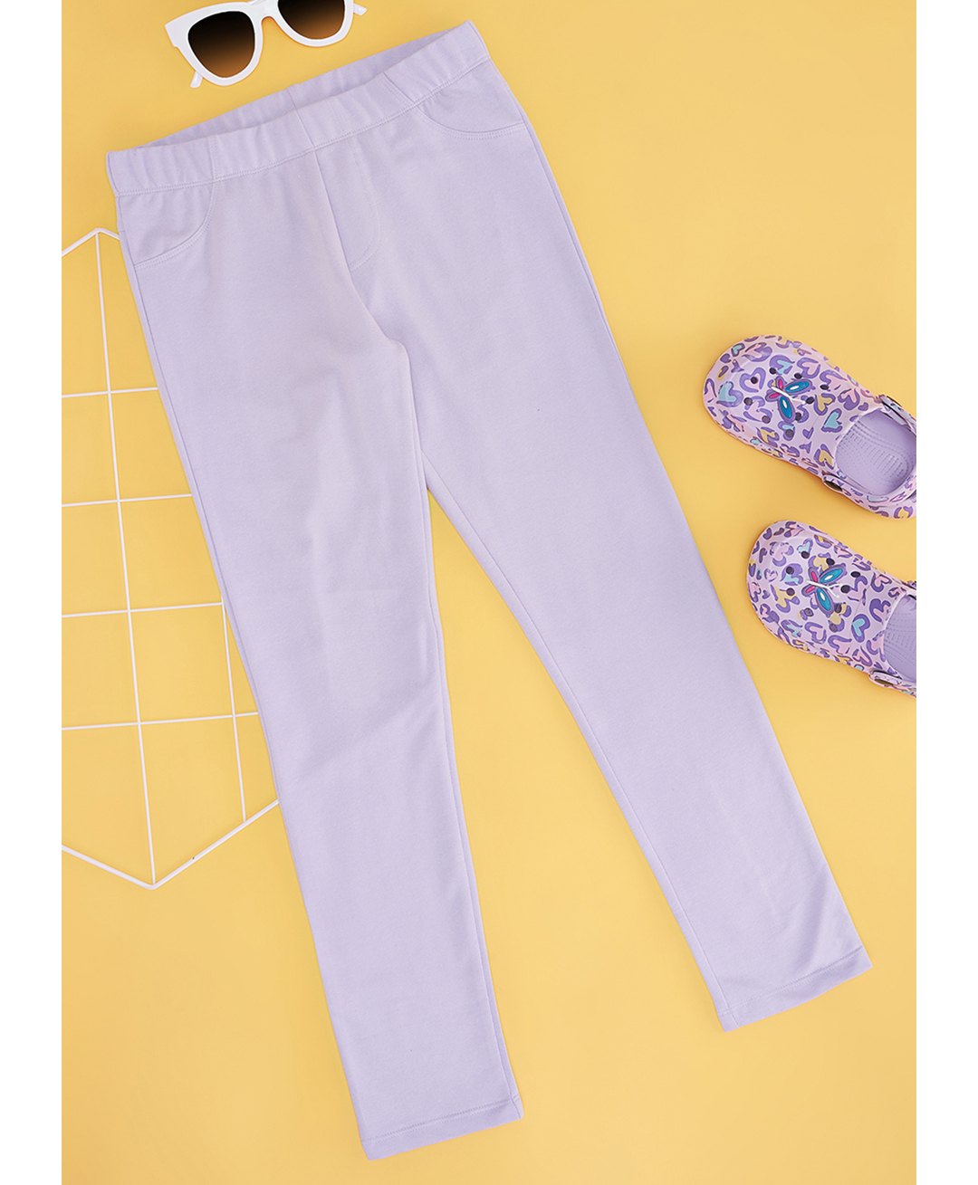 Pantaloons Junior Solid Leggings - Lilac-image-45