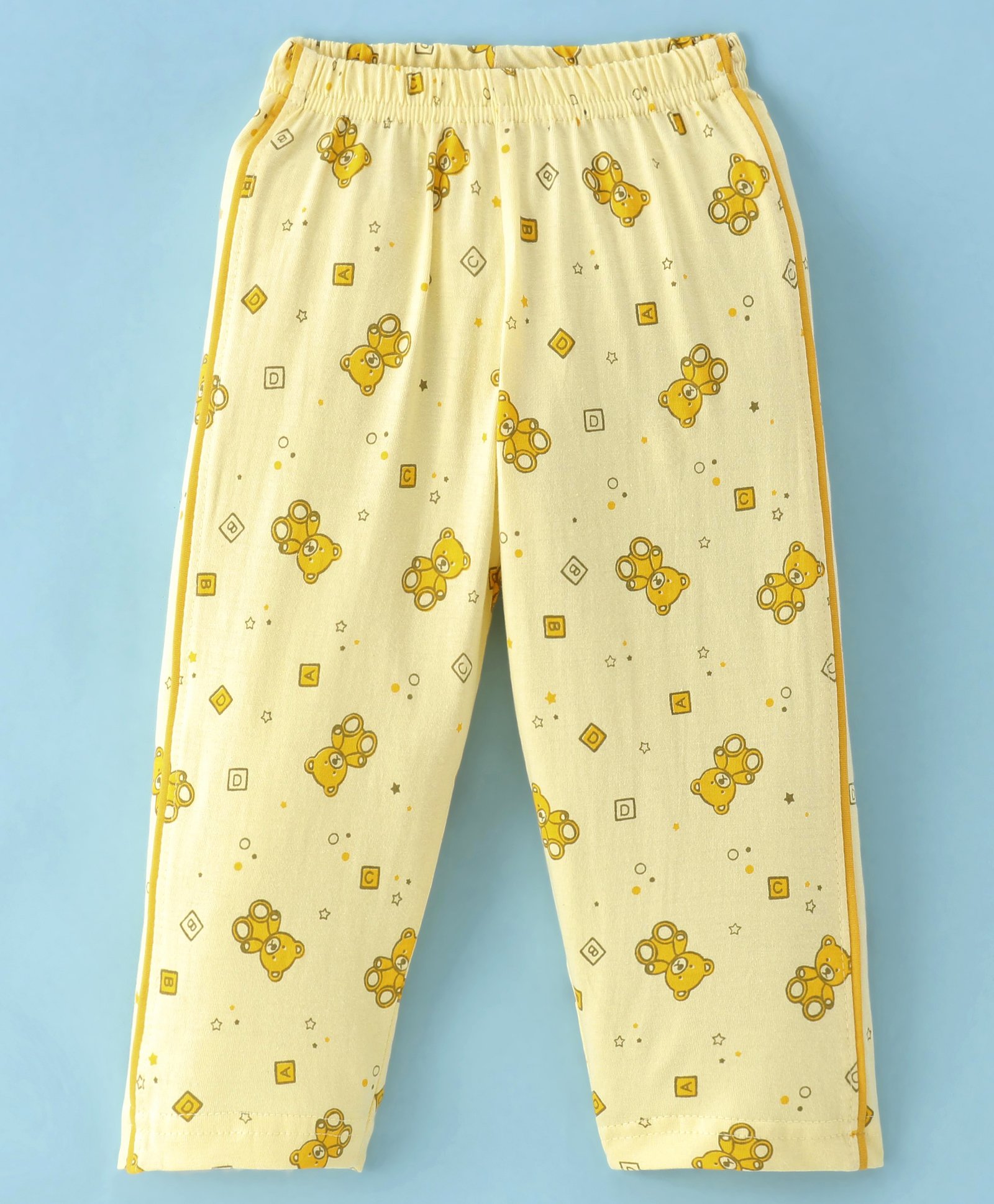 Tango Single Jersey Full Length Track Pant Teddy Print - Cream-picture-16