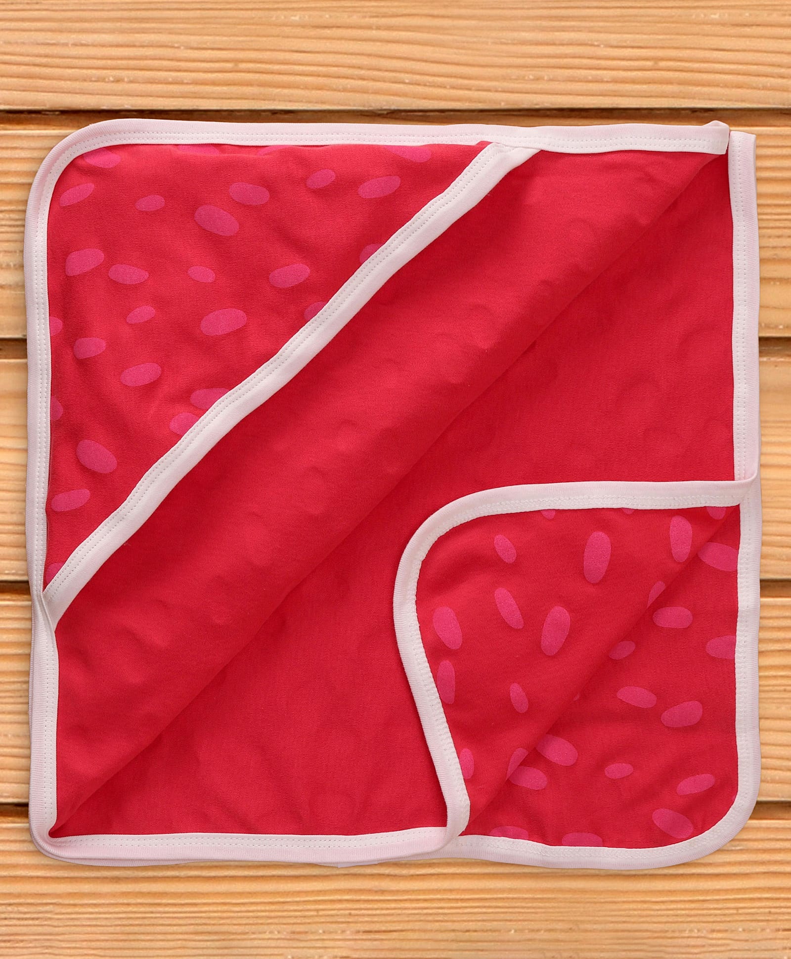 Ben Benny Interlock Knit Polka Dots Printed Hooded Towel & Wrapper L 78 x B 78 cm - Red-image-39