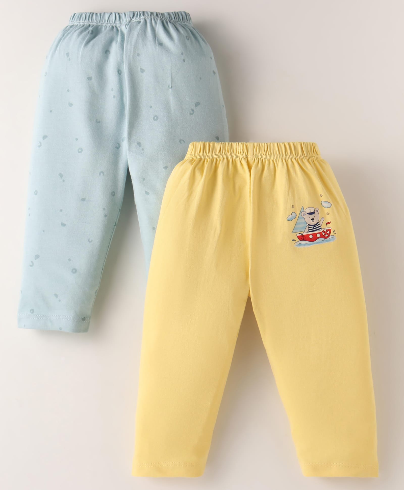 Ben Benny Interlock Knit Full Length Lounge Pants with Bear & Boat Print Pack of2 - Yellow & Blue-image-16