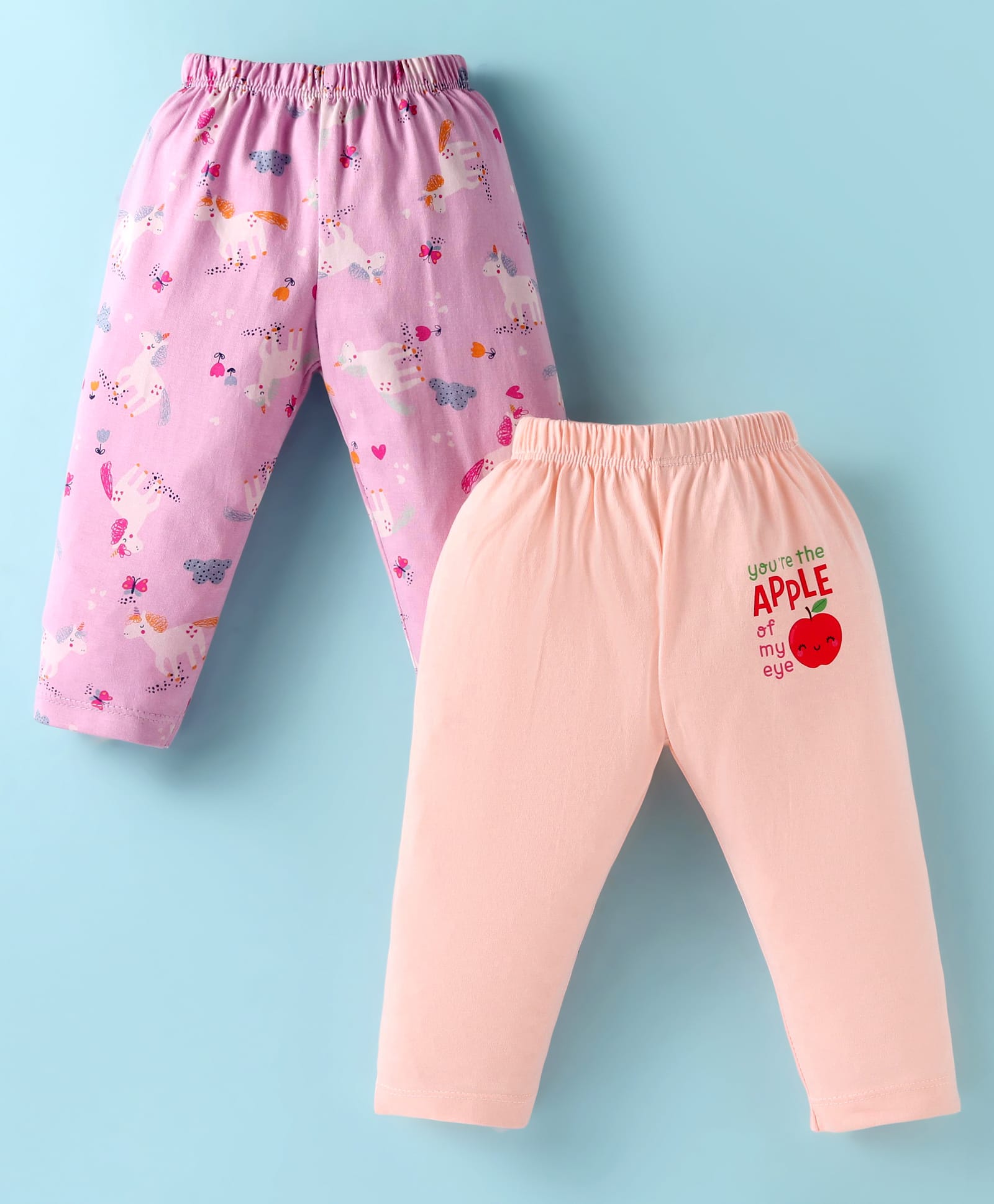 Ben Benny Interlock Knit Full Length Lounge Pants With Animal Print Pack of 2 - Pink & Peach-picture-11