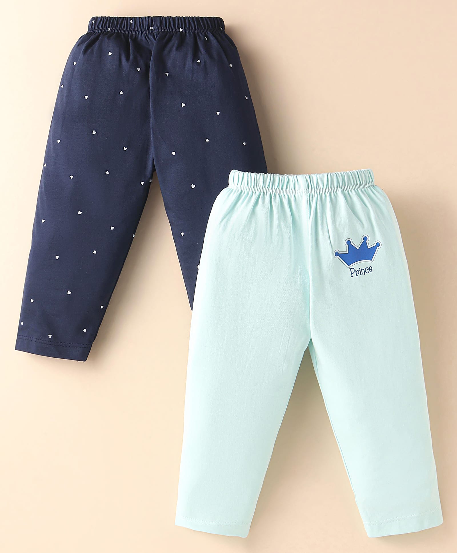 Ben Benny Interlock Knit Full Length HeartPrinted Lounge Pants Pack of 2 - Navy Blue & Sea Green-image-23