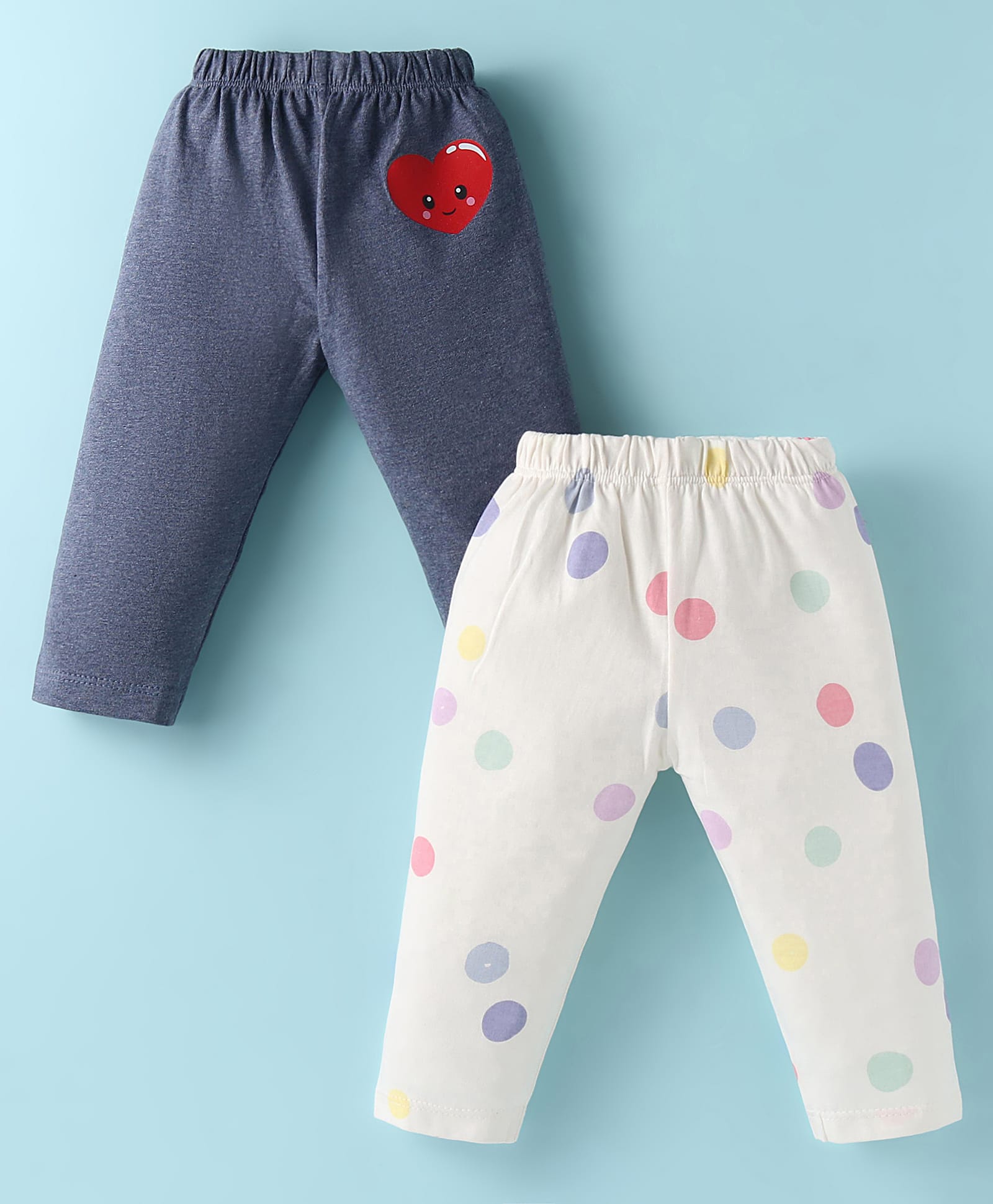 Ben Benny Interlock Knit Full Length Polka Dots Printed Lounge Pants Pack of 2 - Grey & White-picture-19