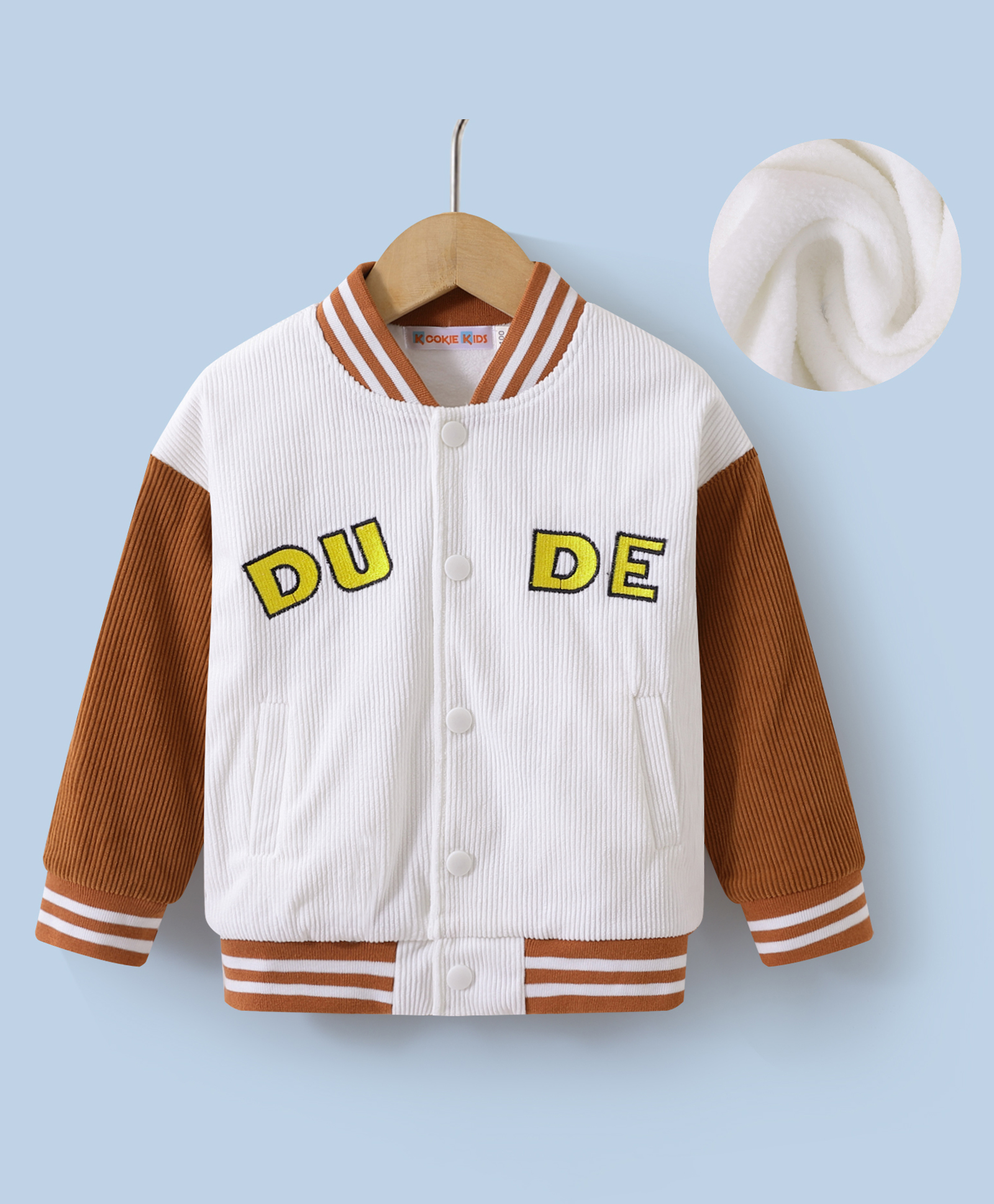 Kookie Kids Full Sleeves Text Printed Sweat Jacket - Beige-image-46
