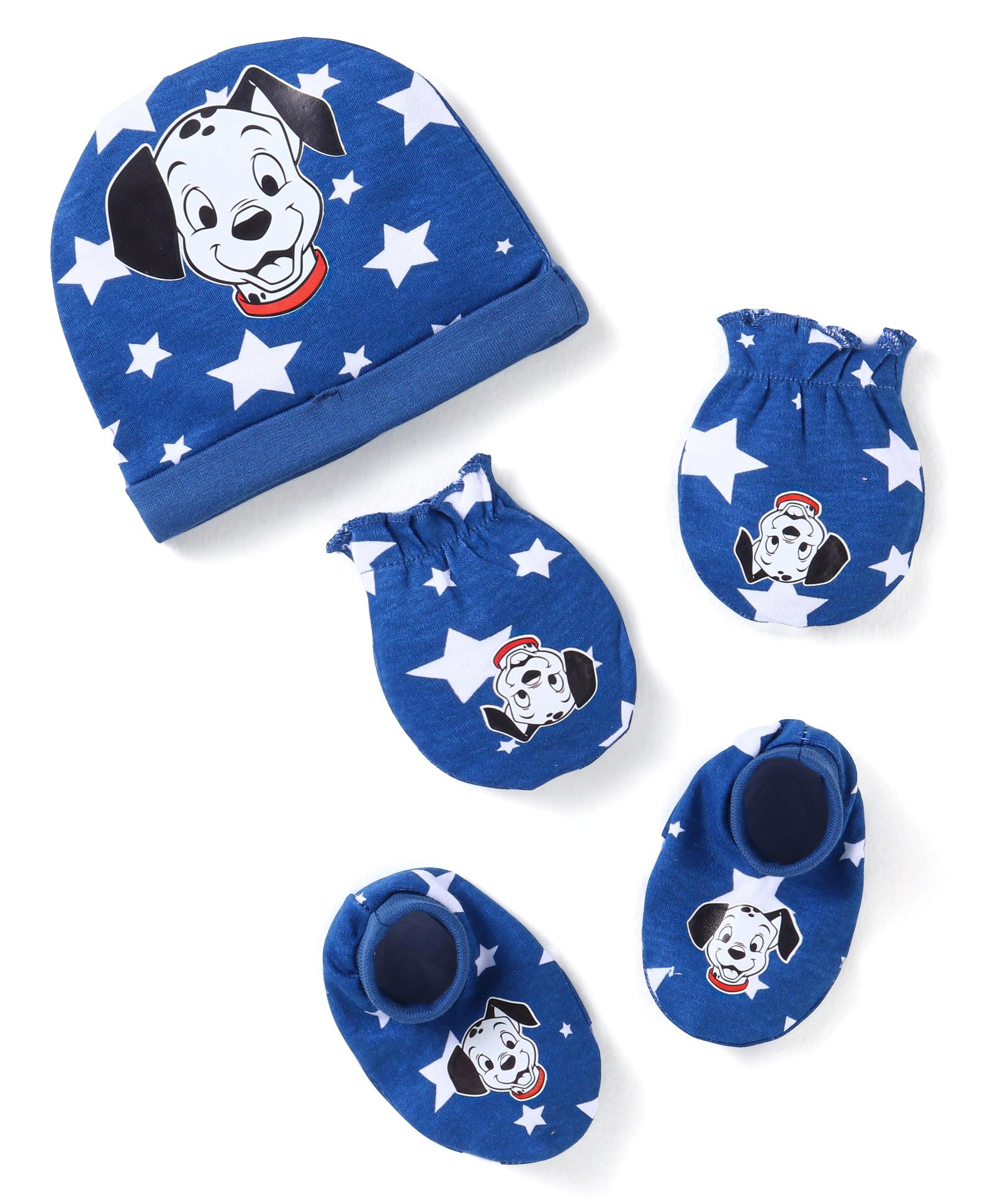 Babyhug Disney Interlock Knit Cap Mittens Booties with Disney Dalmatians Graphics Navy Blue - Diameter 10 cm-picture-15