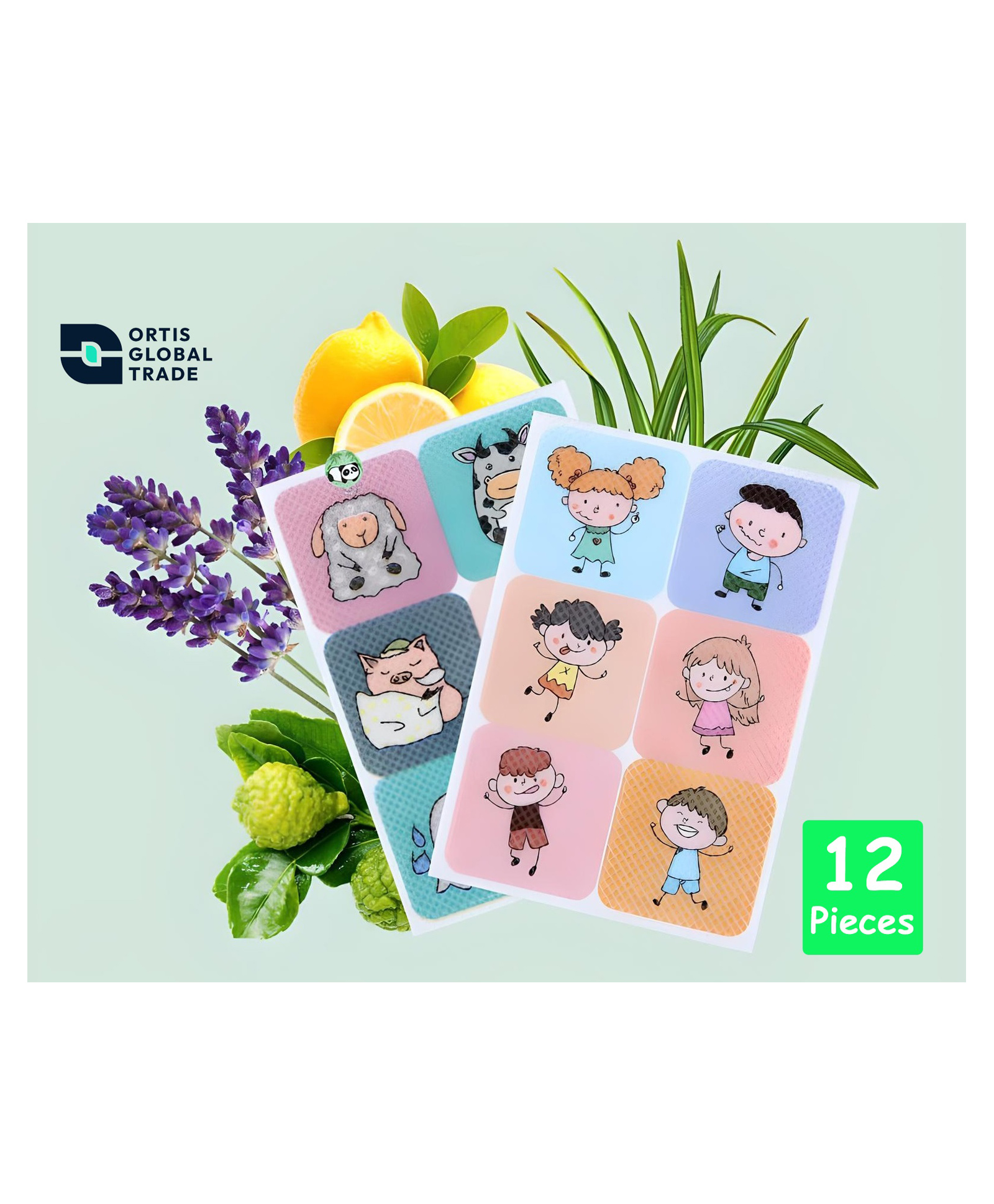 Ortis Waterproof Natural Mosquito Repellent Sticker - 12 Pieces (Colour & Print May Vary)-picture-3