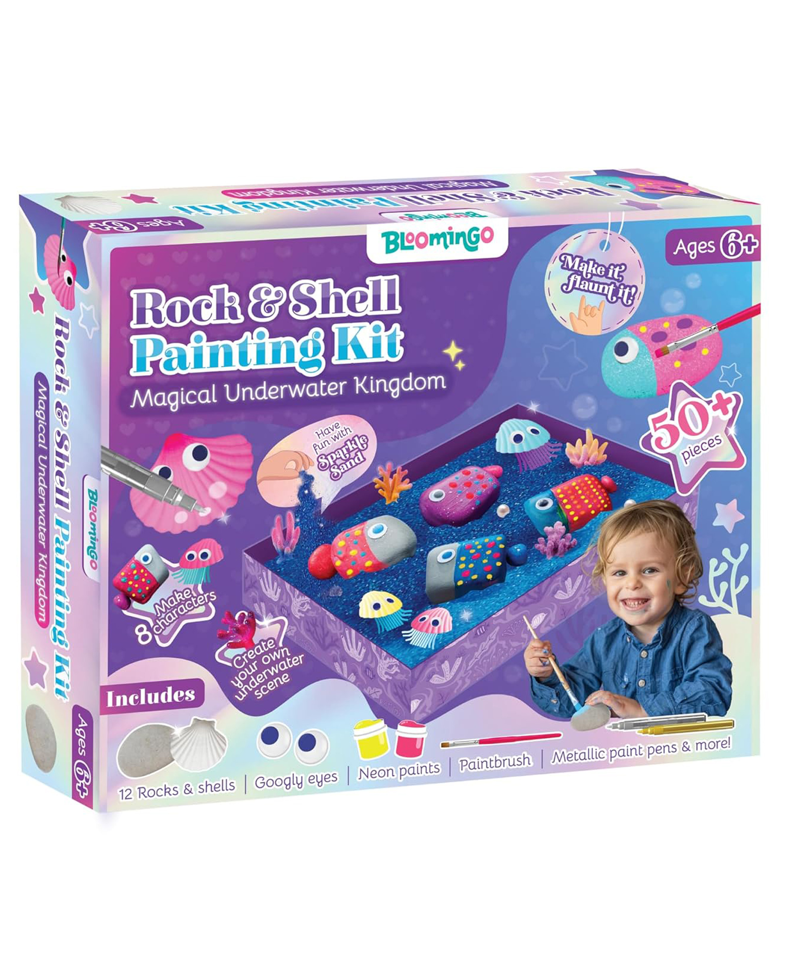 Bloomingo Rock Painting Art & Craft Kit Magical Underwater Kingdom - Multicolor-picture-26