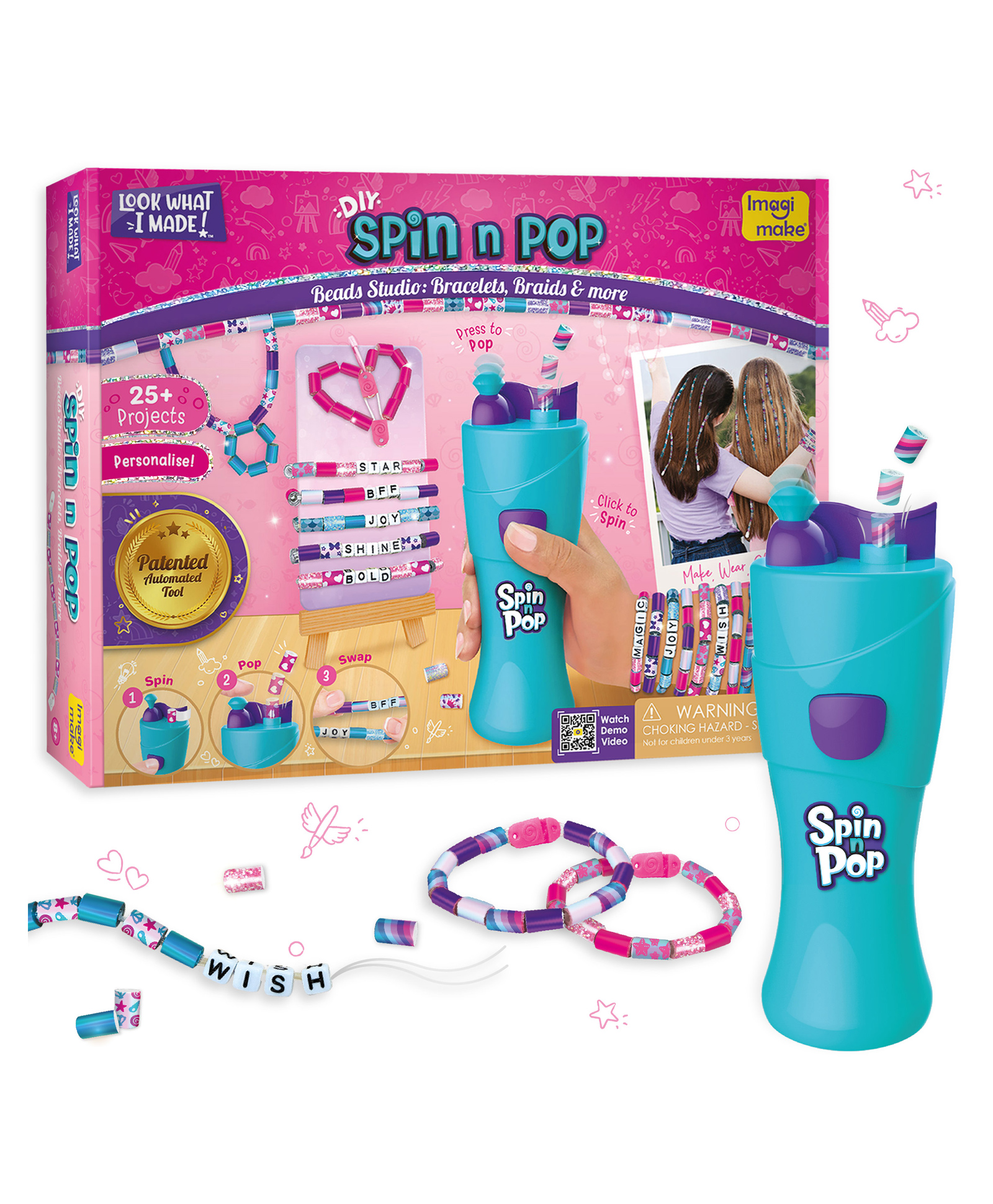 Imagi Make Spin n Pop Beads Studio - Multicolor-image-3
