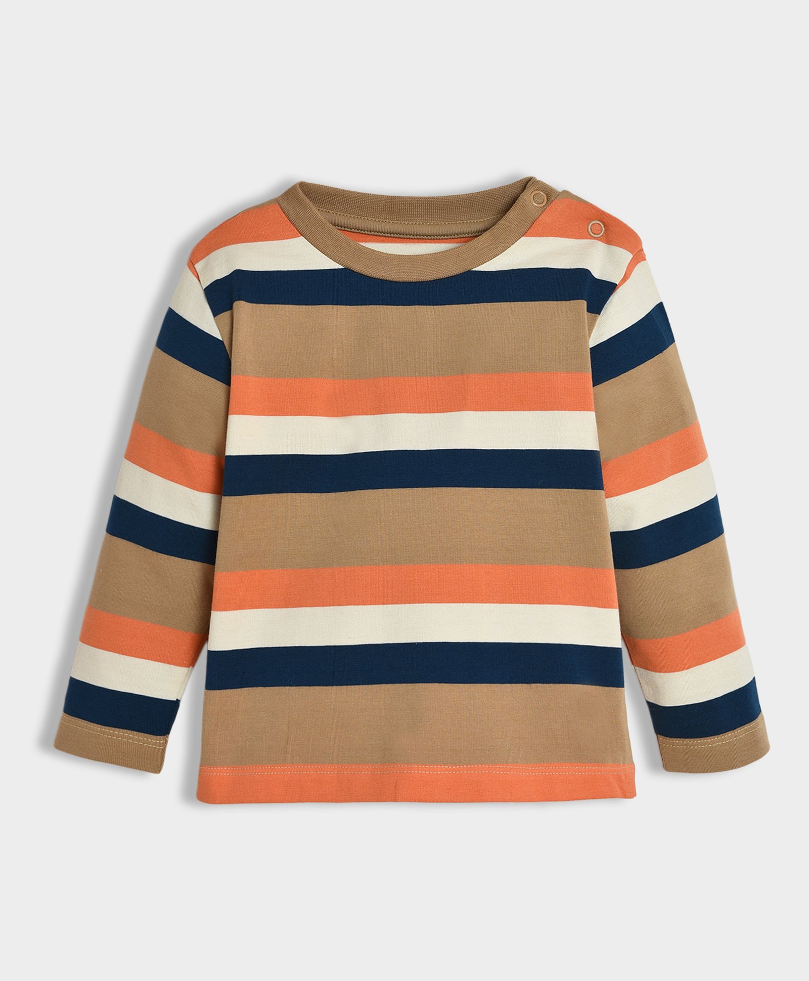 Mi Arcus Cotton Elastane Full Sleeves Striped Tee - Multi Color-picture-24