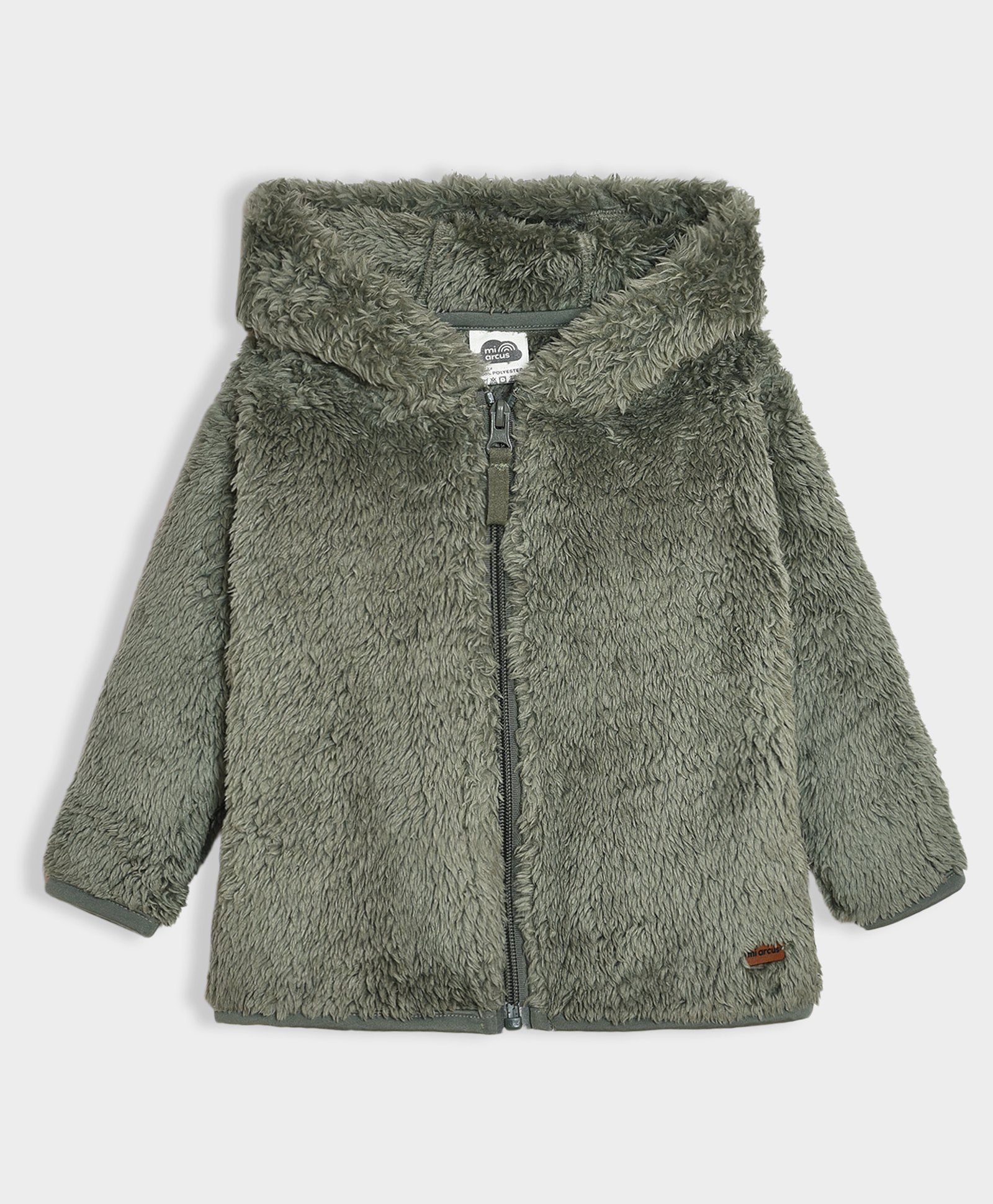 Mi Arcus Full Sleeves Solid Hooded Fur Jacket - Green-picture-21