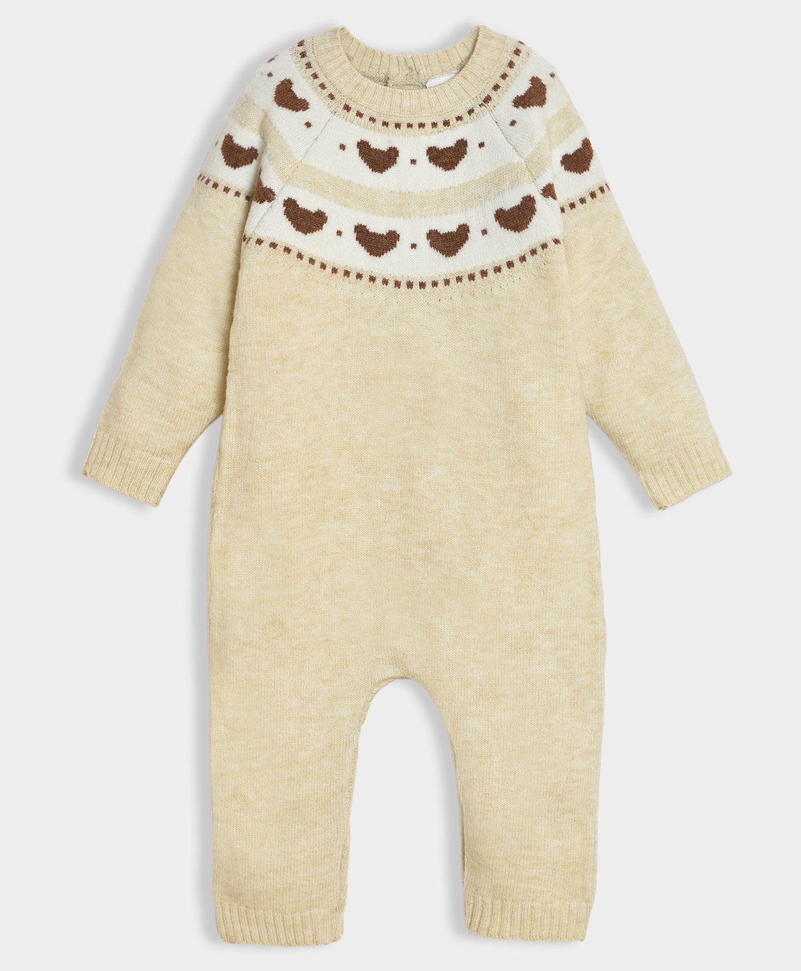 Mi Arcus Full Sleeves Knitted Romper -  Cream-picture-12