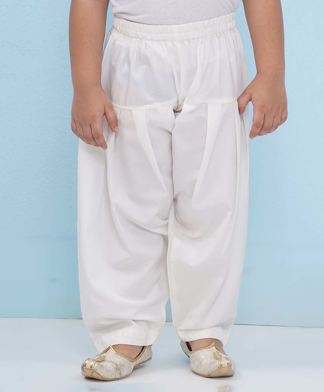 AJ Dezines Cotton Solid Ethnic Pyjama - White-image-49