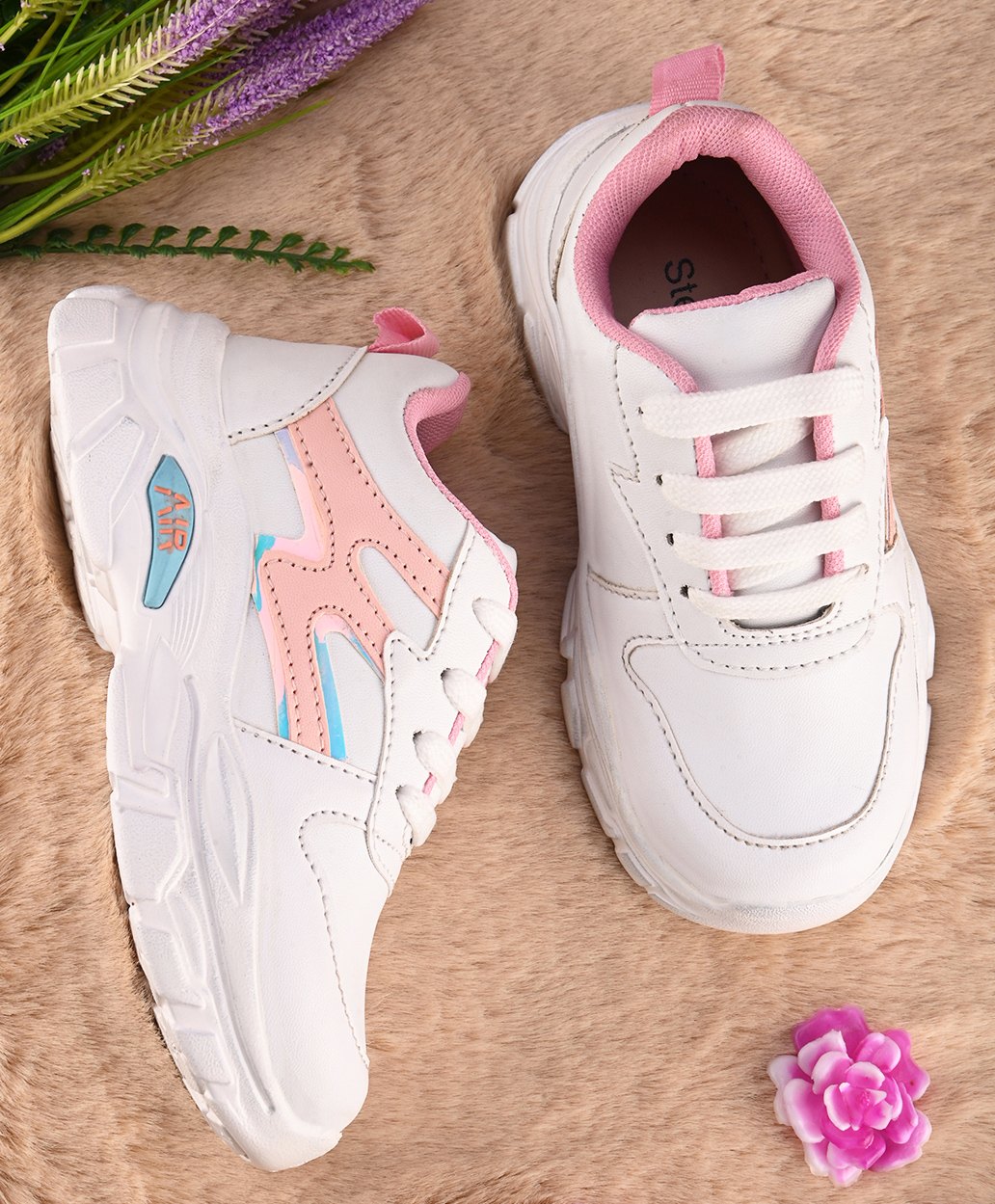 Steprite Colour Blocked Lace Up Sneakers - Pink-picture-19