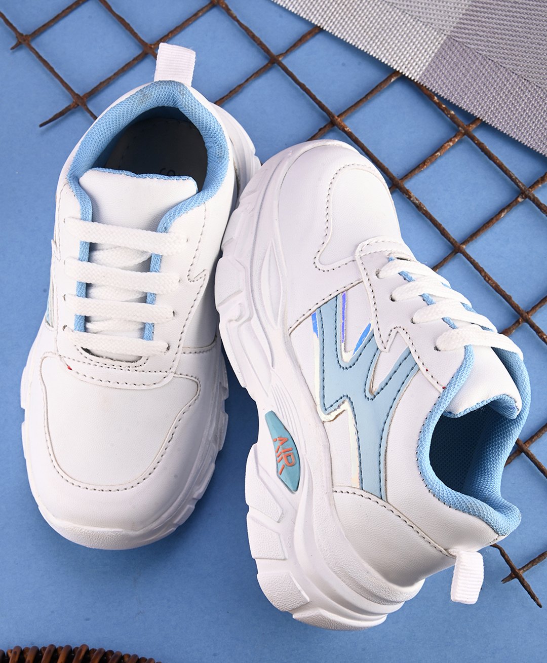 Steprite Colour Blocked Lace Up Sneakers - Sky Blue-picture-24