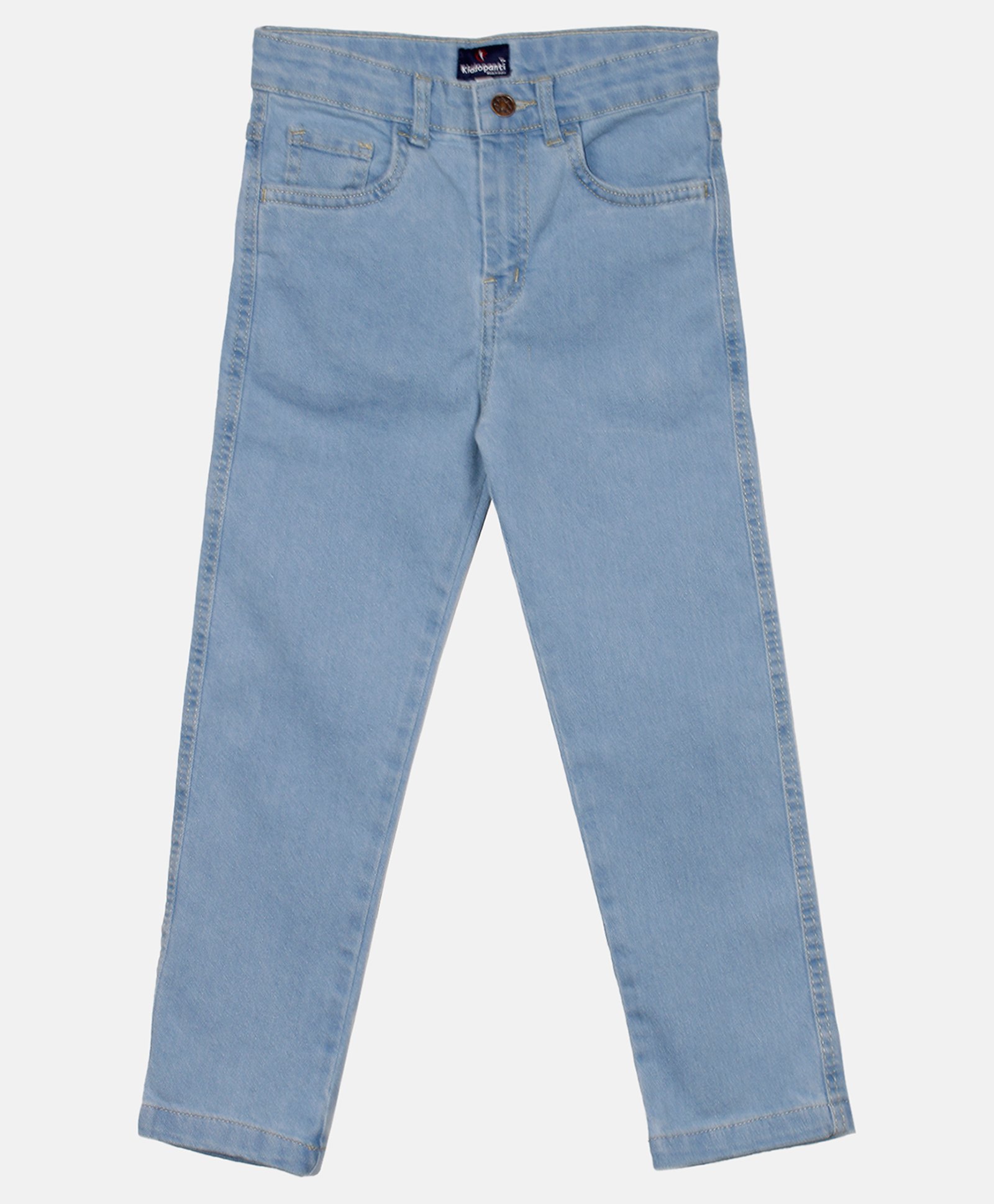 Kiddopanti Full Length Solid Stretchable Denim Jeans - Light Blue-picture-26