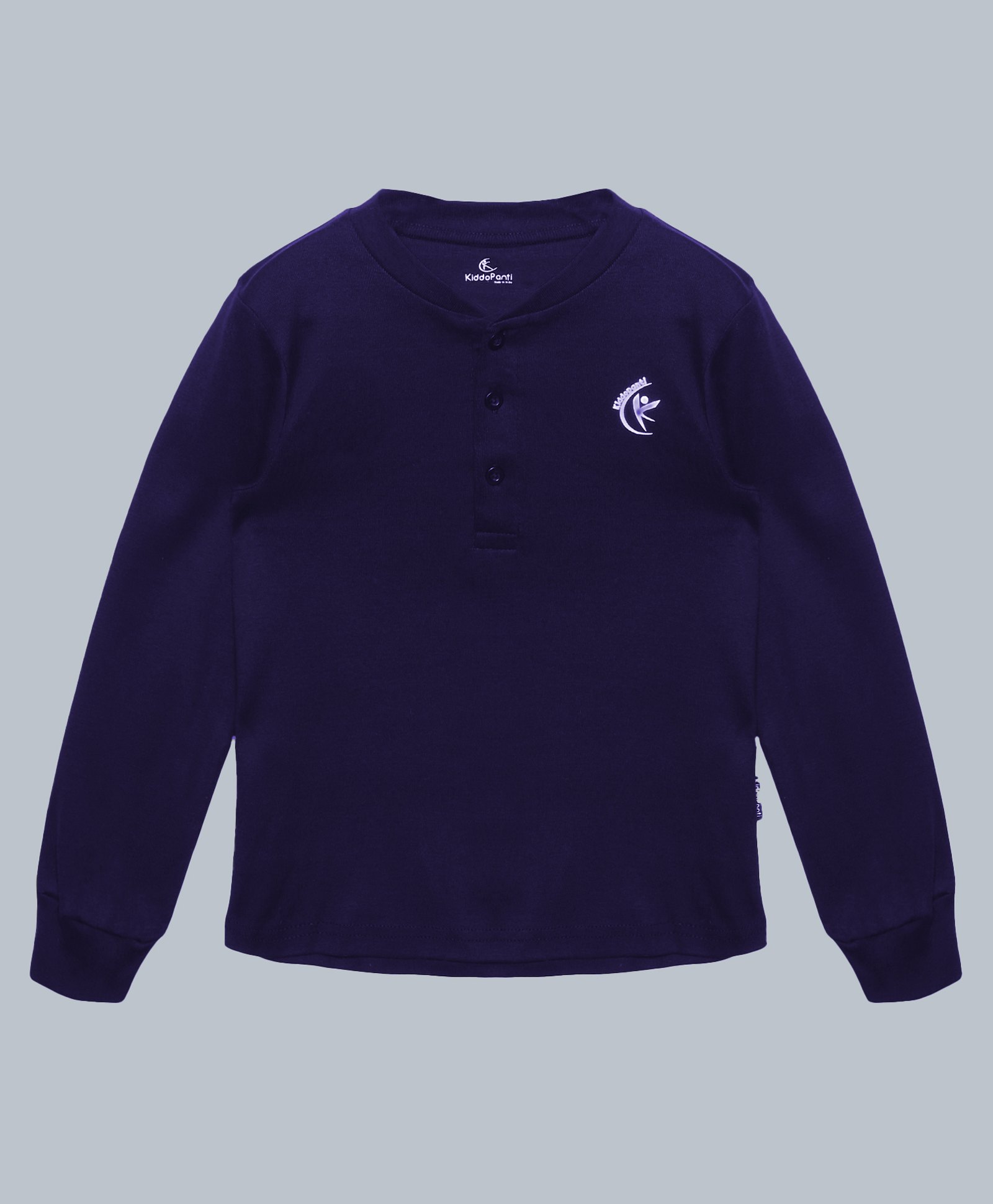 Kiddopanti Cotton Full Sleeves Brand Name Printed Tee - Navy Blue-picture-38