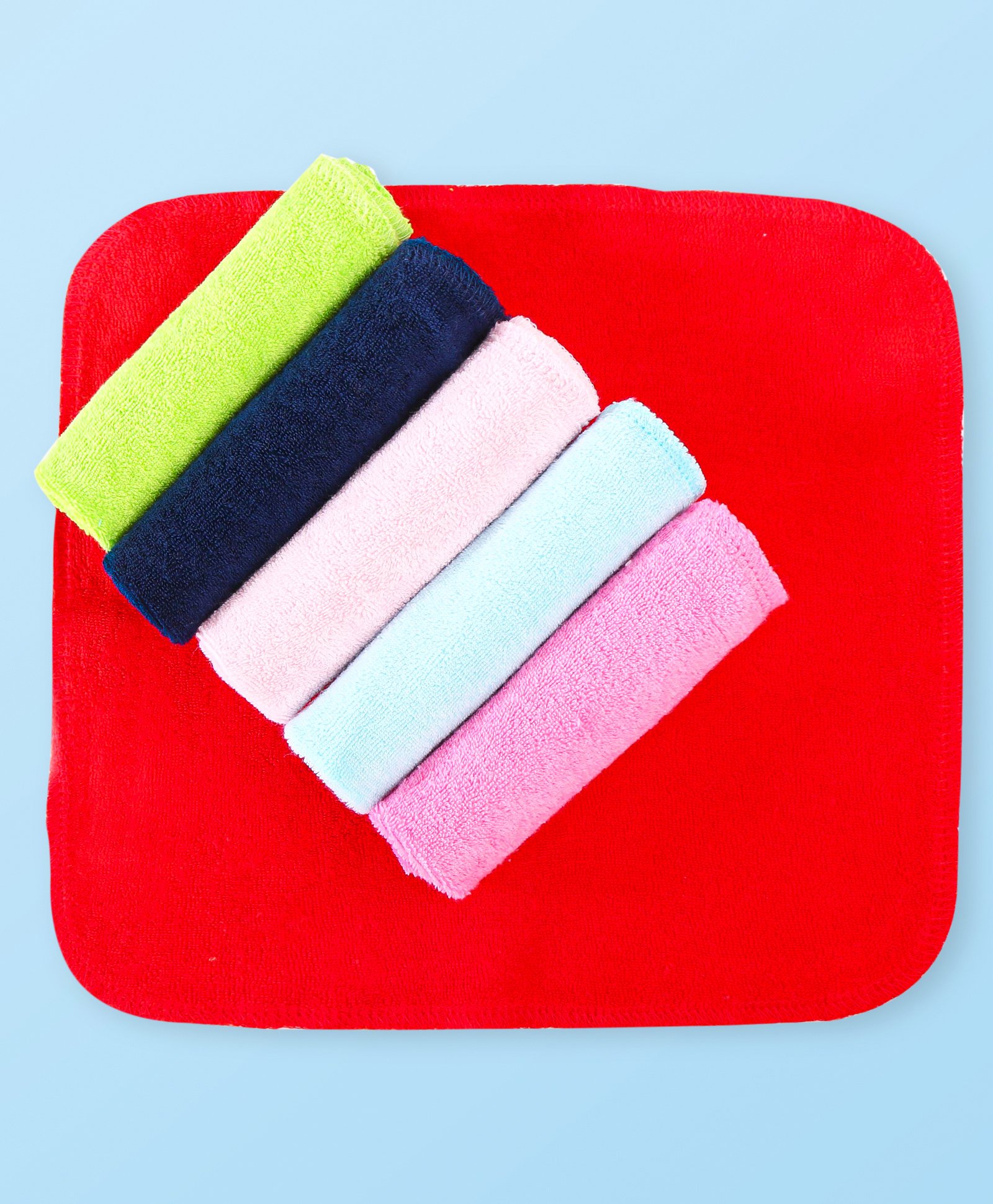 Babyhug Terry Knit Hand and Face Towels Pack of 6 - Multi Colour-picture-11