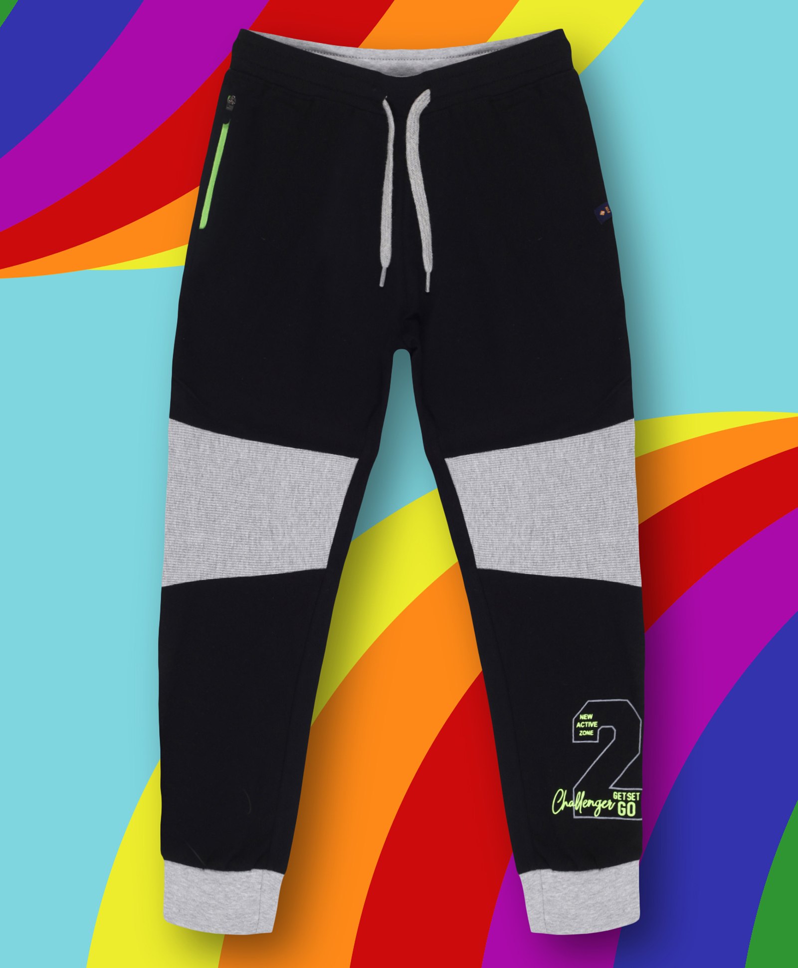 3PIN Cotton Cut & Sew Joggers - Black-picture-24