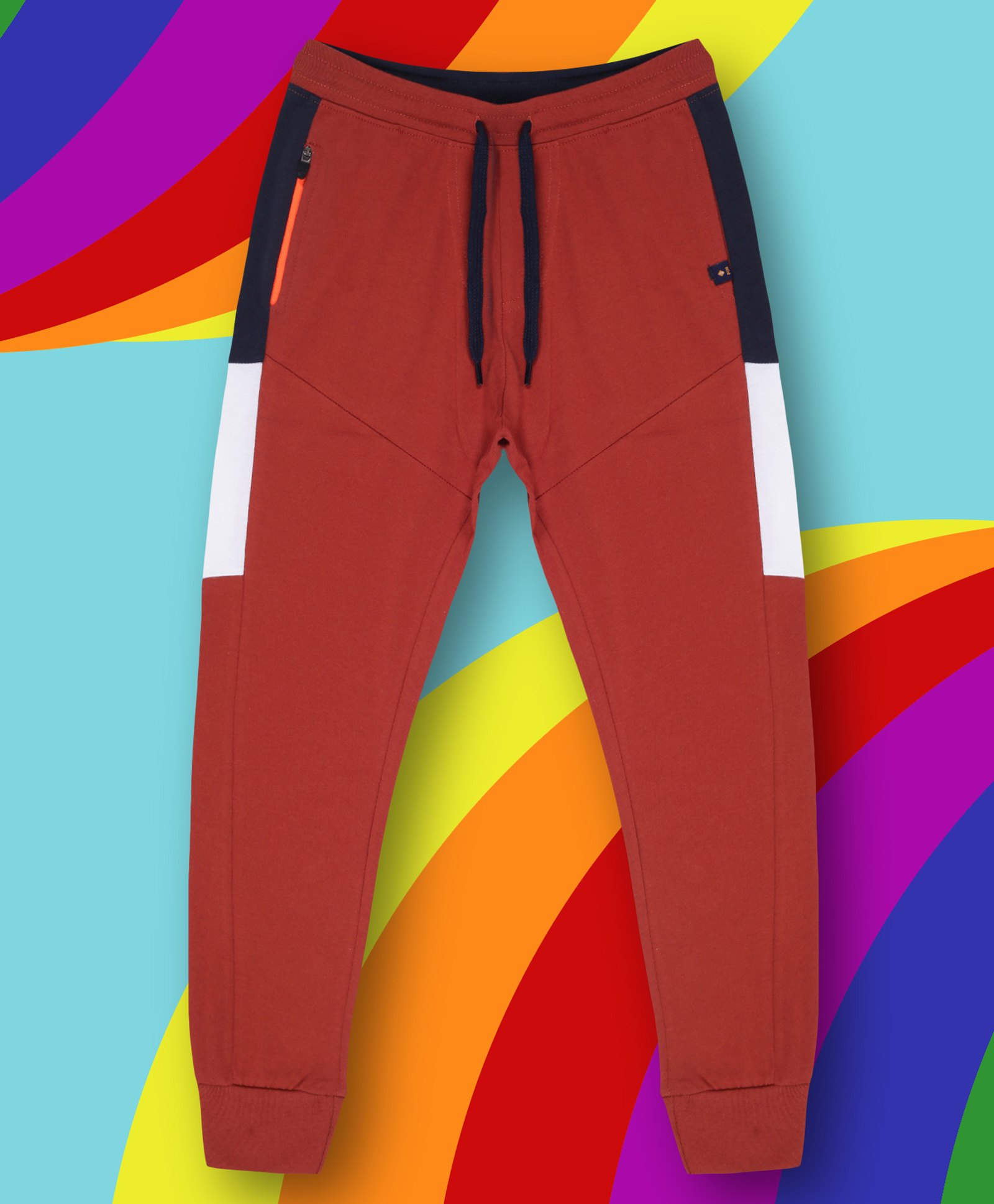 3PIN Cotton Cut & Sew Joggers - Brown-image-6