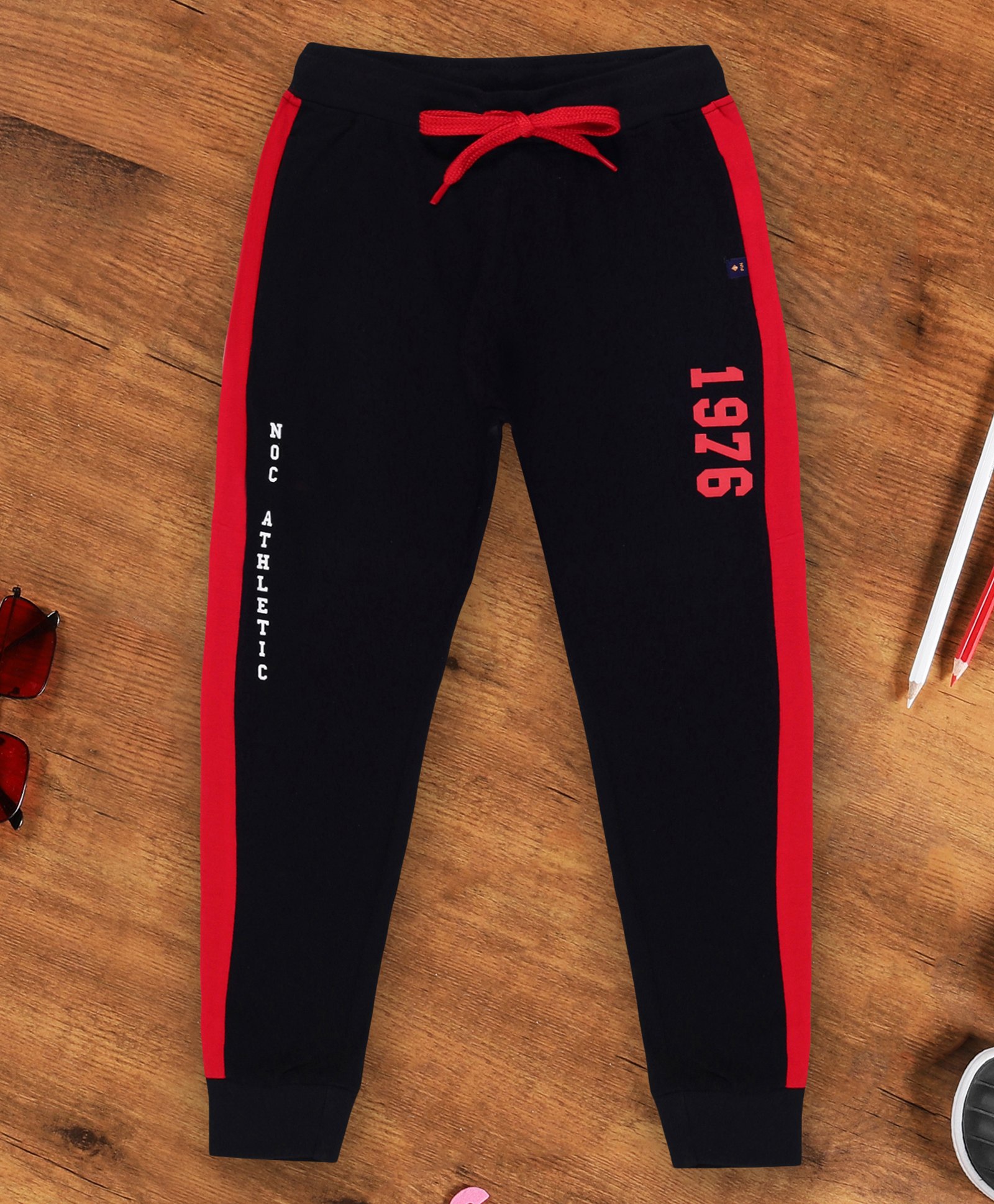 3PIN Noc Athletic Text Printed Full Length Joggers - Black-picture-26