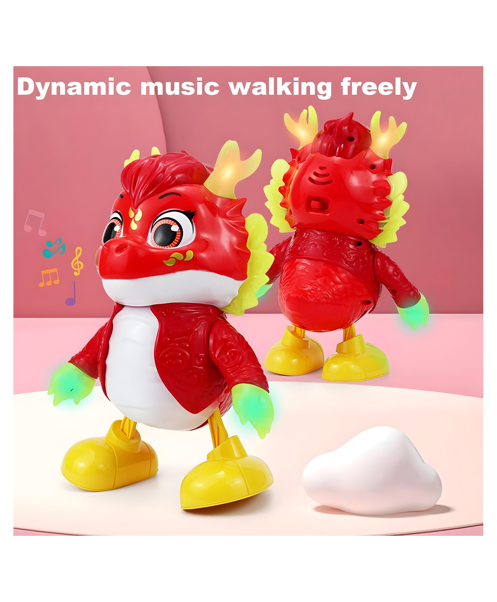 AKN TOYS Dancing Dragon - Electric Dragon Toy, Cartoon Dancing Dragon Toy Educational Dragon Toy Swing Music Ornament, Dragon Themed Lighting Swing Music Toy for Kids Children Boys - Pack of 1 - Color May Vary-picture-28