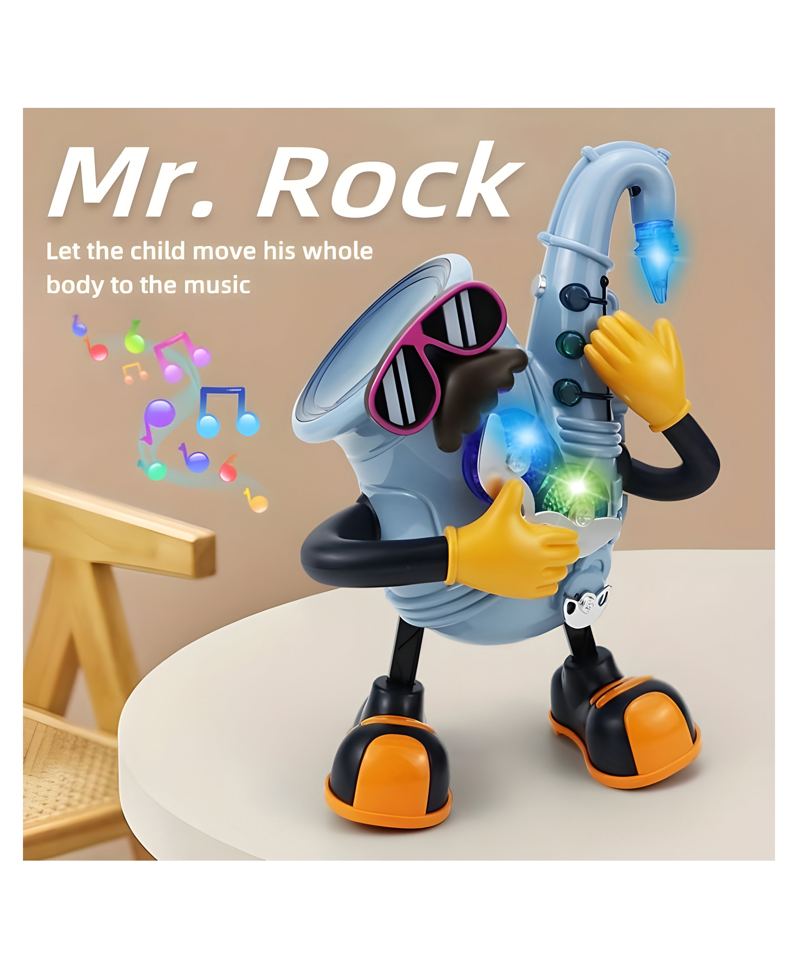 AKN TOYS Mr. Rock Musical Cartoon Robot Singing and Dancing Toy for Kids - Pack of 1 - Color May Vary-picture-22