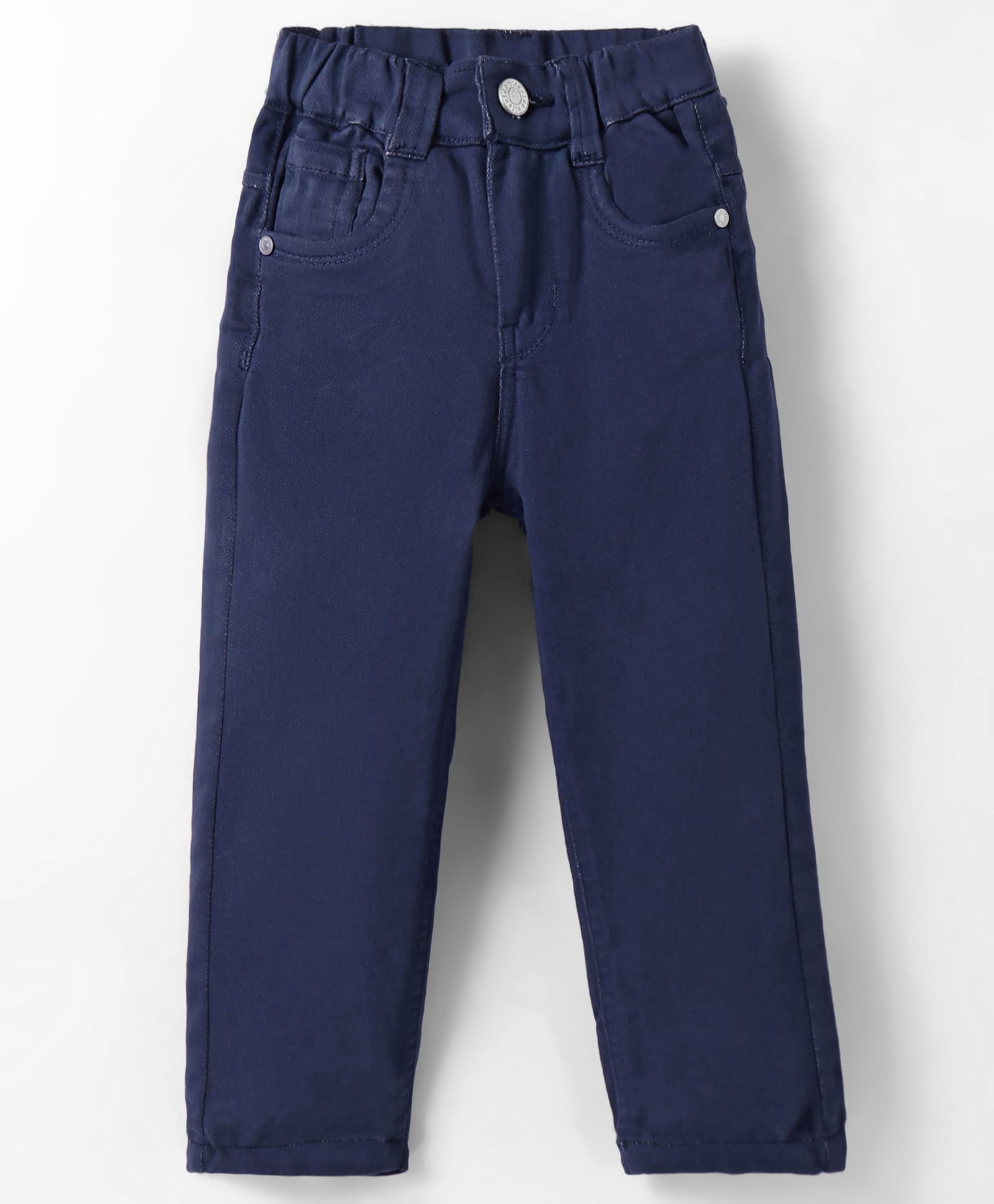 Olio Kids Cotton Woven Full Length Solid Colour Trouser - NavyBlue-picture-34