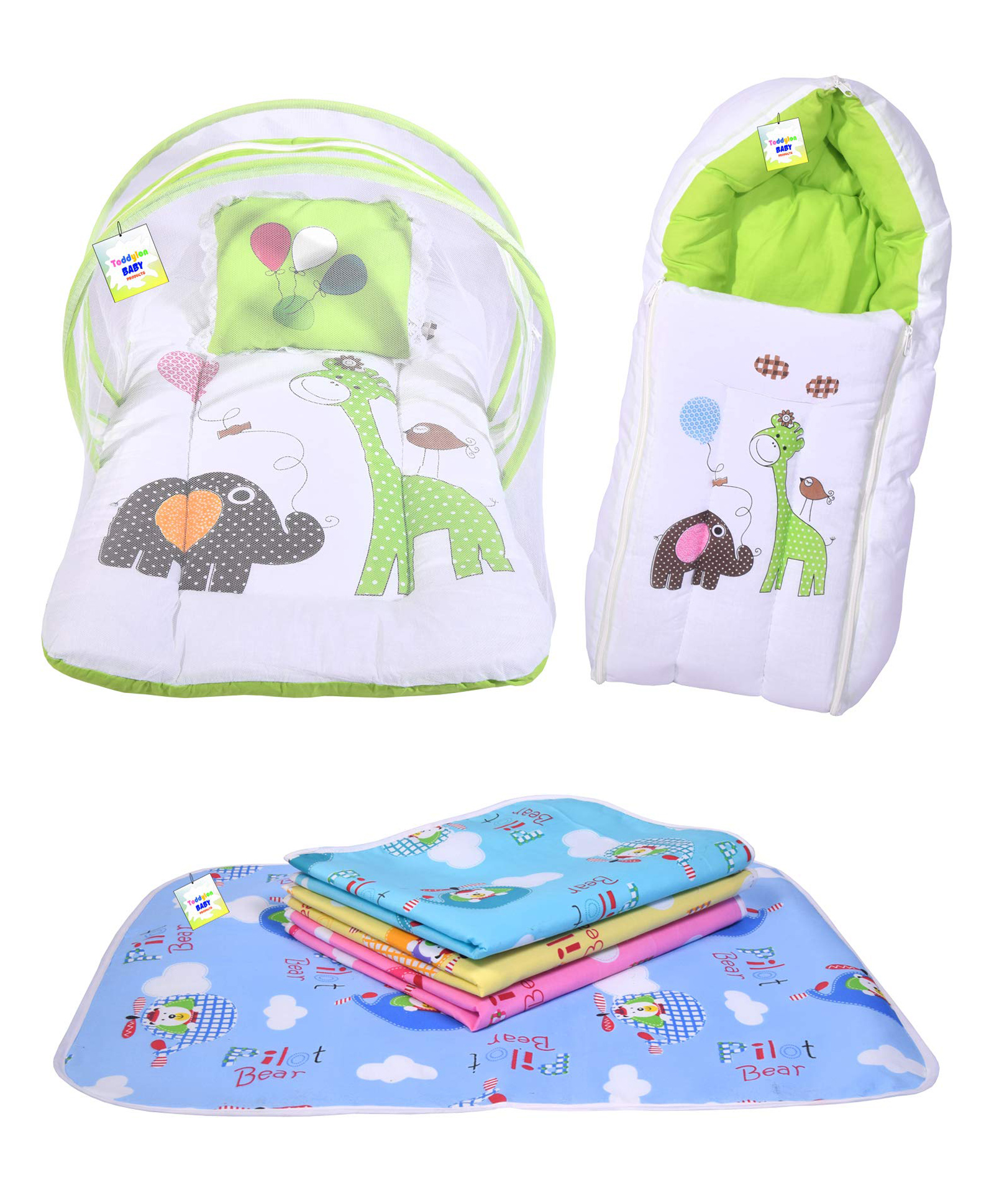 Babytoons Baby Bedding Set for New Born Sleeping Products (0-6 Months) Green-picture-24