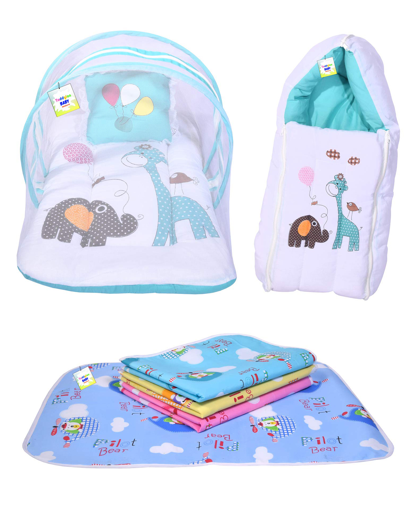 Babytoons Baby Bedding Set for New Born Sleeping Products (0-6 Months) Blue-picture-23