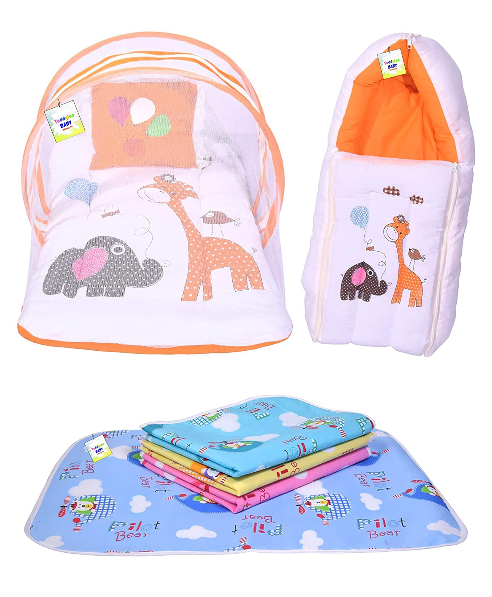 Babytoons Baby Bedding Set for New Born Sleeping Products (0-6 Months) Orange-picture-22