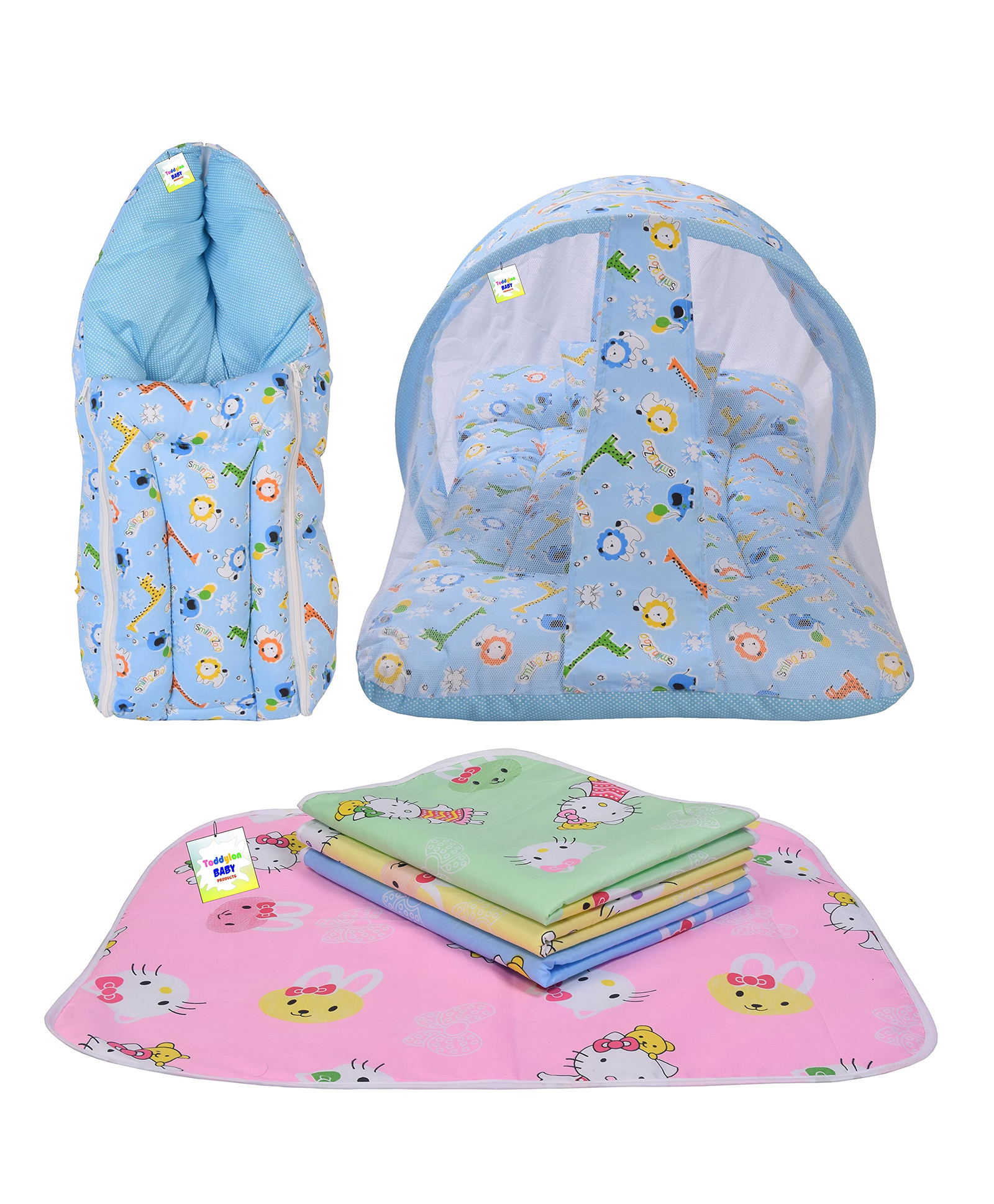 Babytoons Baby Sleeping Products New Born Bedding Set (0-6 Months) Blue-picture-45