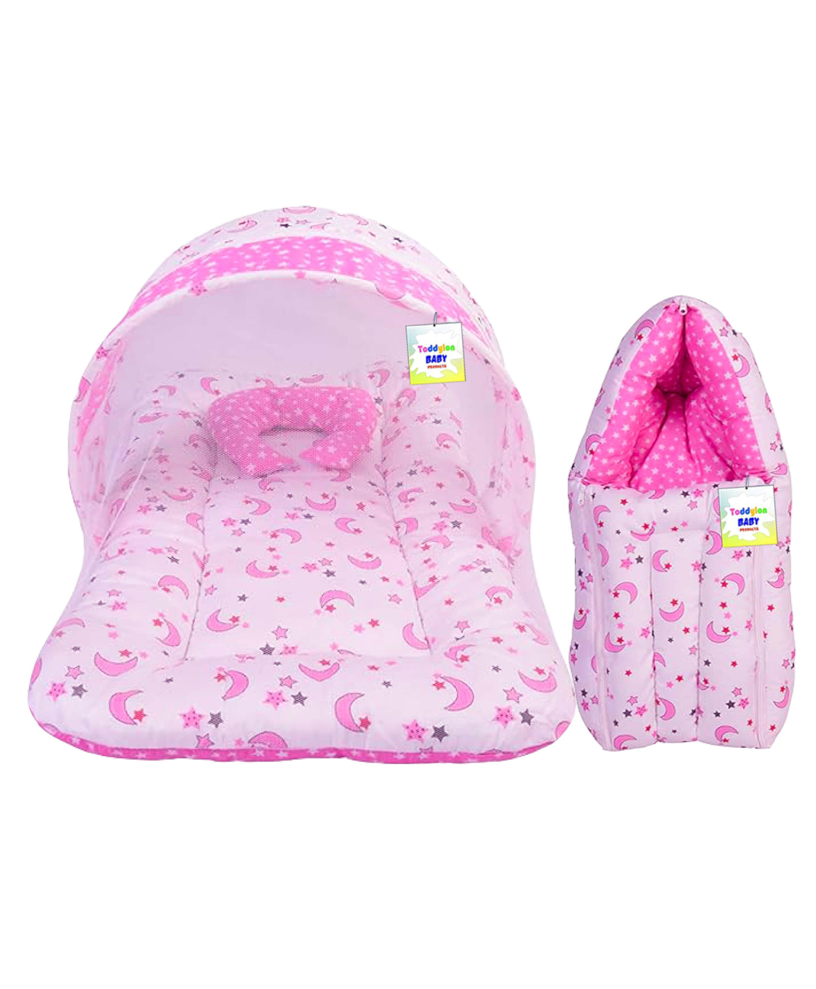 Babytoons Born Baby Combo of Bed with Net & Carry Bag(0-6 Months)-picture-34