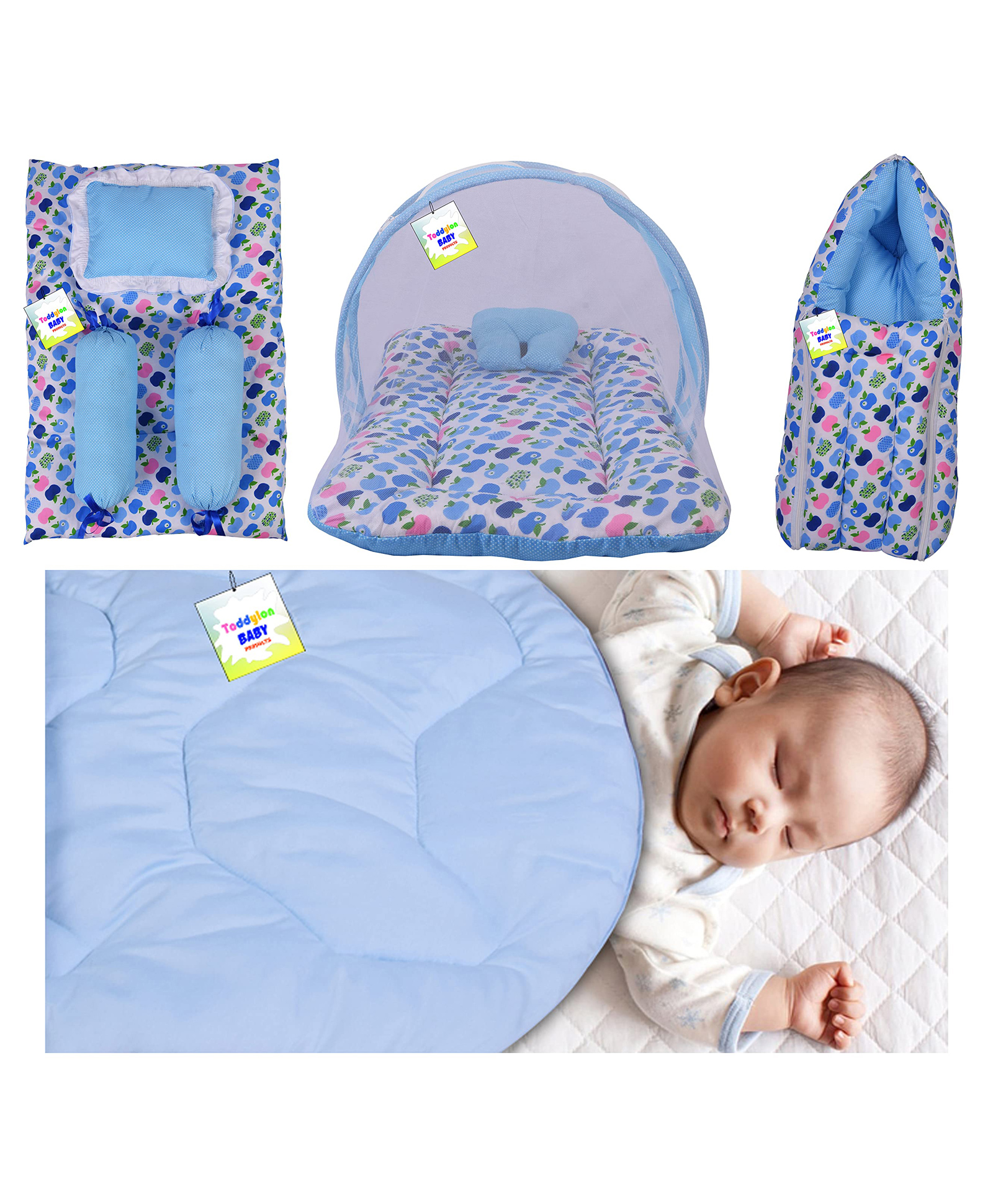 Babytoons Baby Bedding for New Born Sleeping Essentials (0-6 Months) Blue-image-34