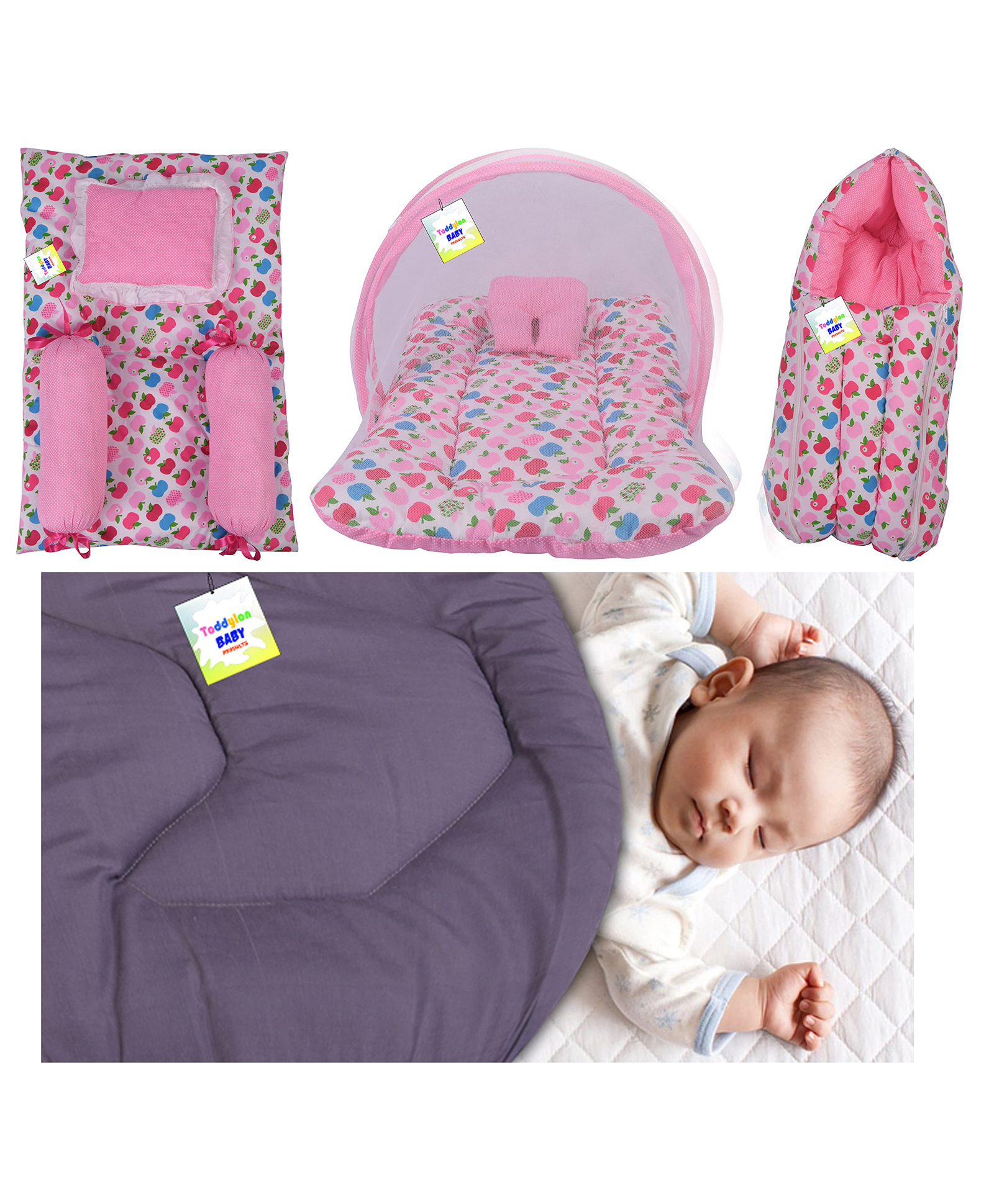 Babytoons Baby Bedding for New Born Sleeping Essentials (0-6 Months) Pink-image-35