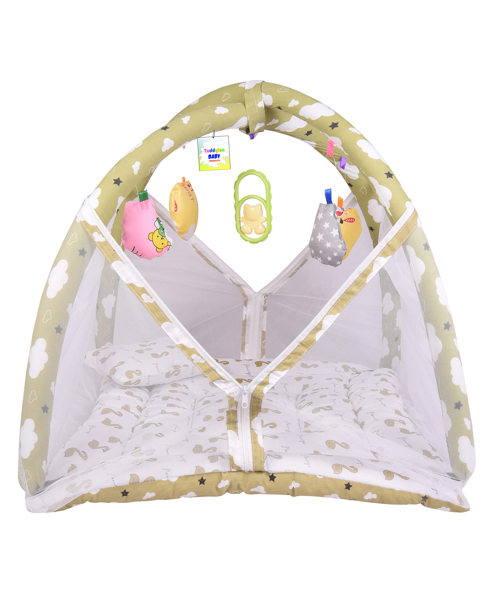 Babytoons Baby Bedding for New Born Play Gym Bed with Mosquito Net (0-6 Months) Green-picture-30