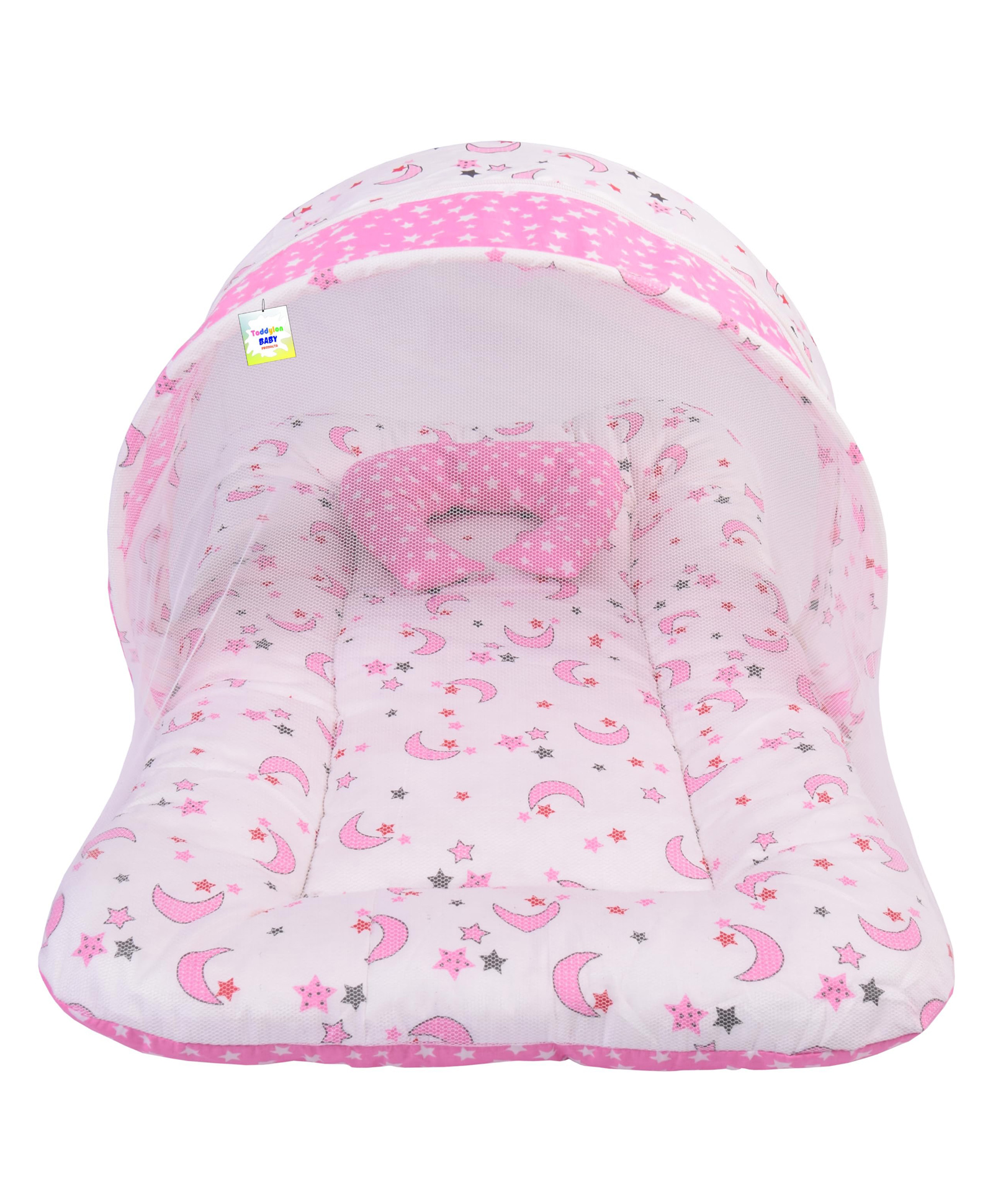 Babytoons New Born Baby Bedding Set Mattress with Mosquito Net and Pillow (0-6 Months) Red-picture-26