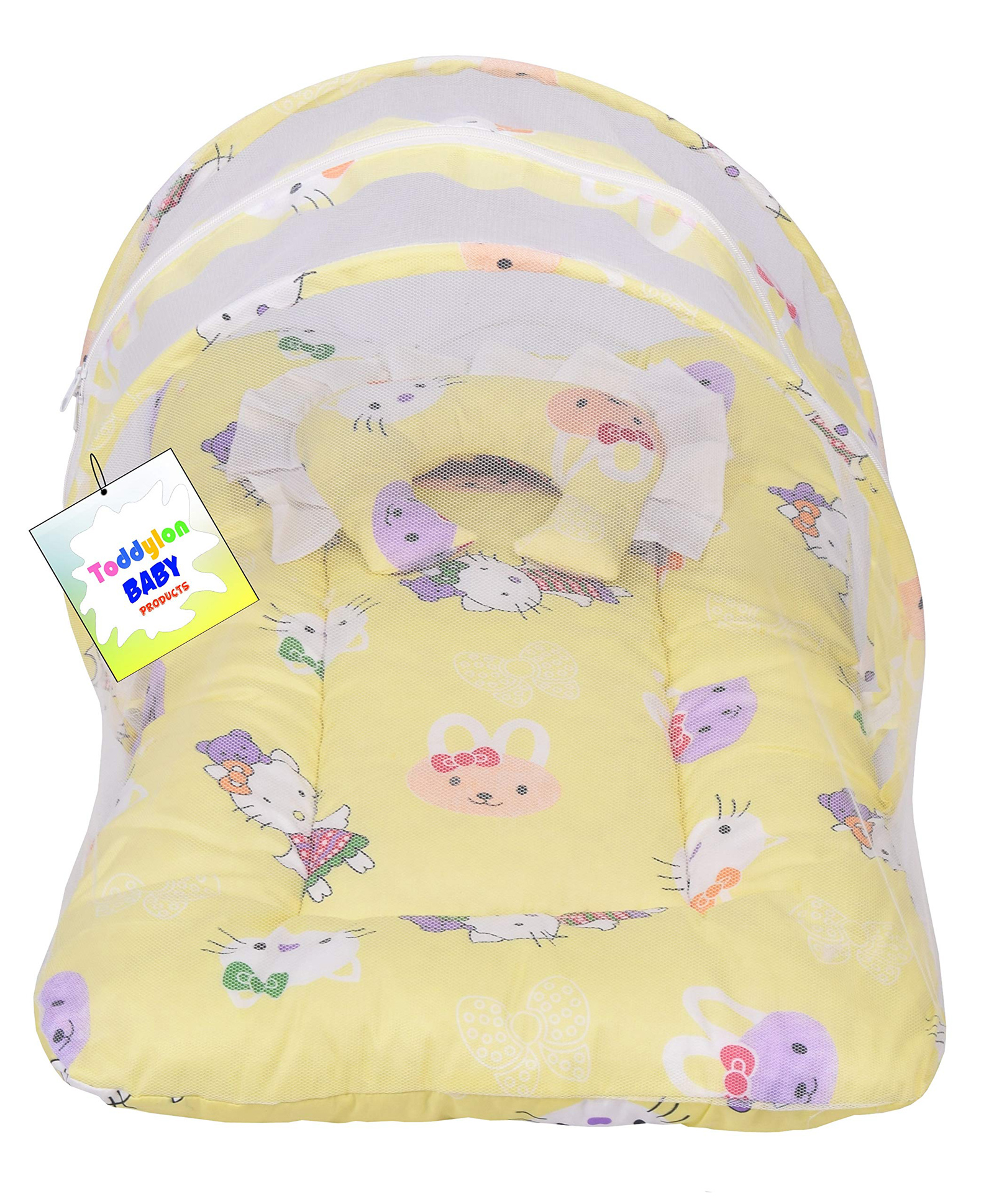 Babytoons New Born Baby Bedding Set Mattress with Mosquito Net and Pillow (0-6 Months) Yellow-image-19