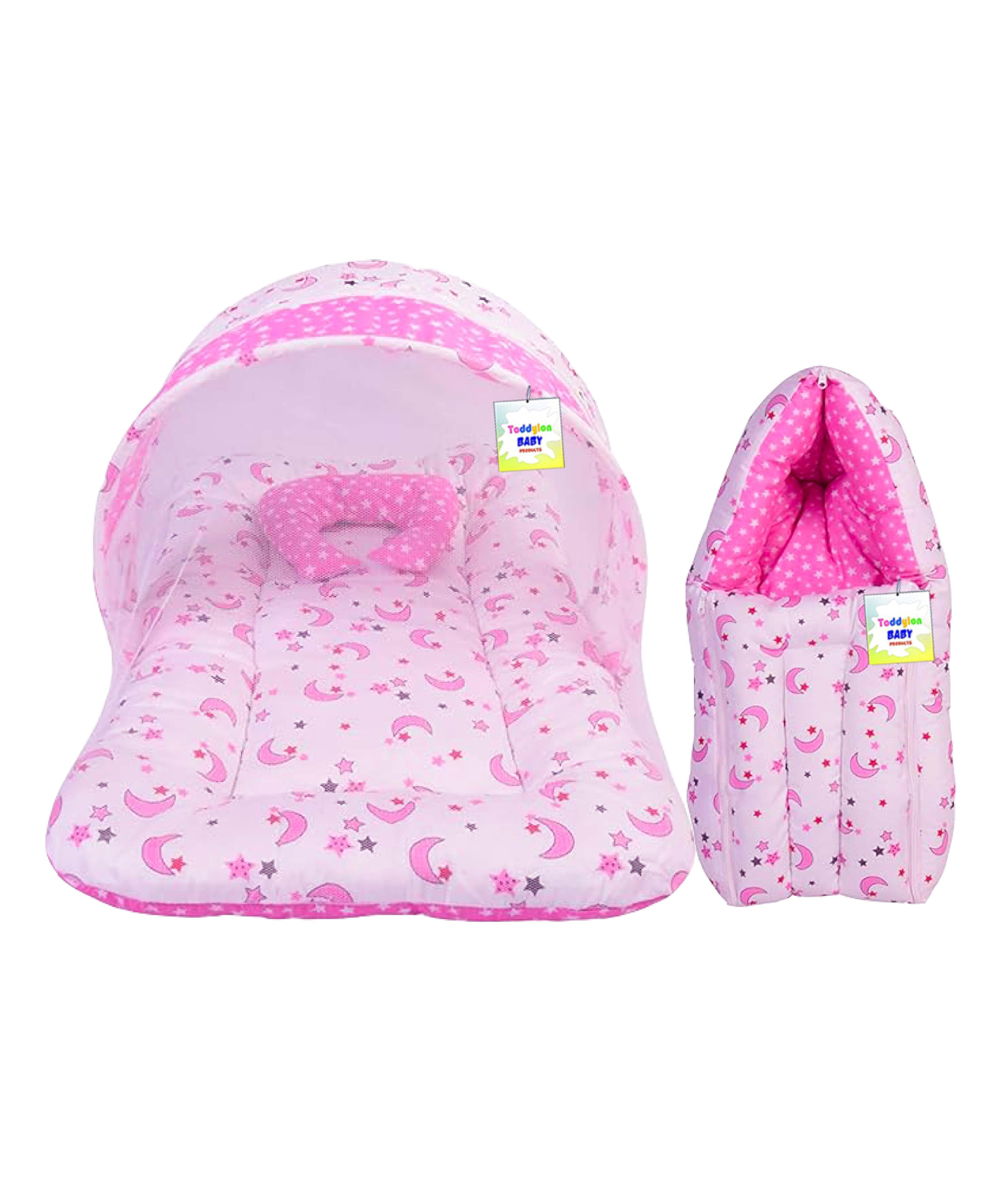 Babytoons Born Baby Combo of Bed with Net & Carry Bag(0-6 Months)-picture-42