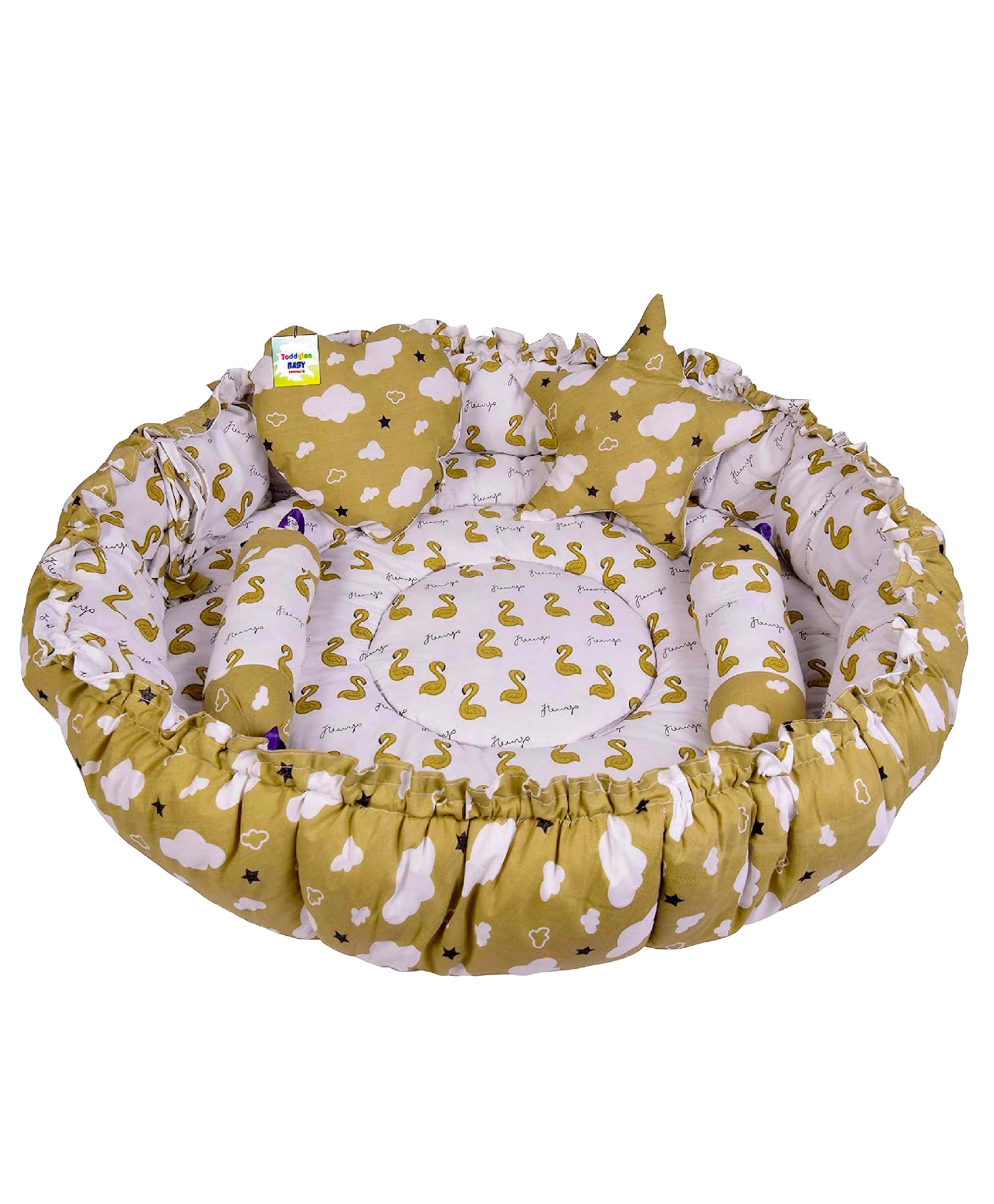 Babytoons Baby Bedding Set New Born Reversible Nest Bed with Pillows (0-6 Months) Green-picture-30